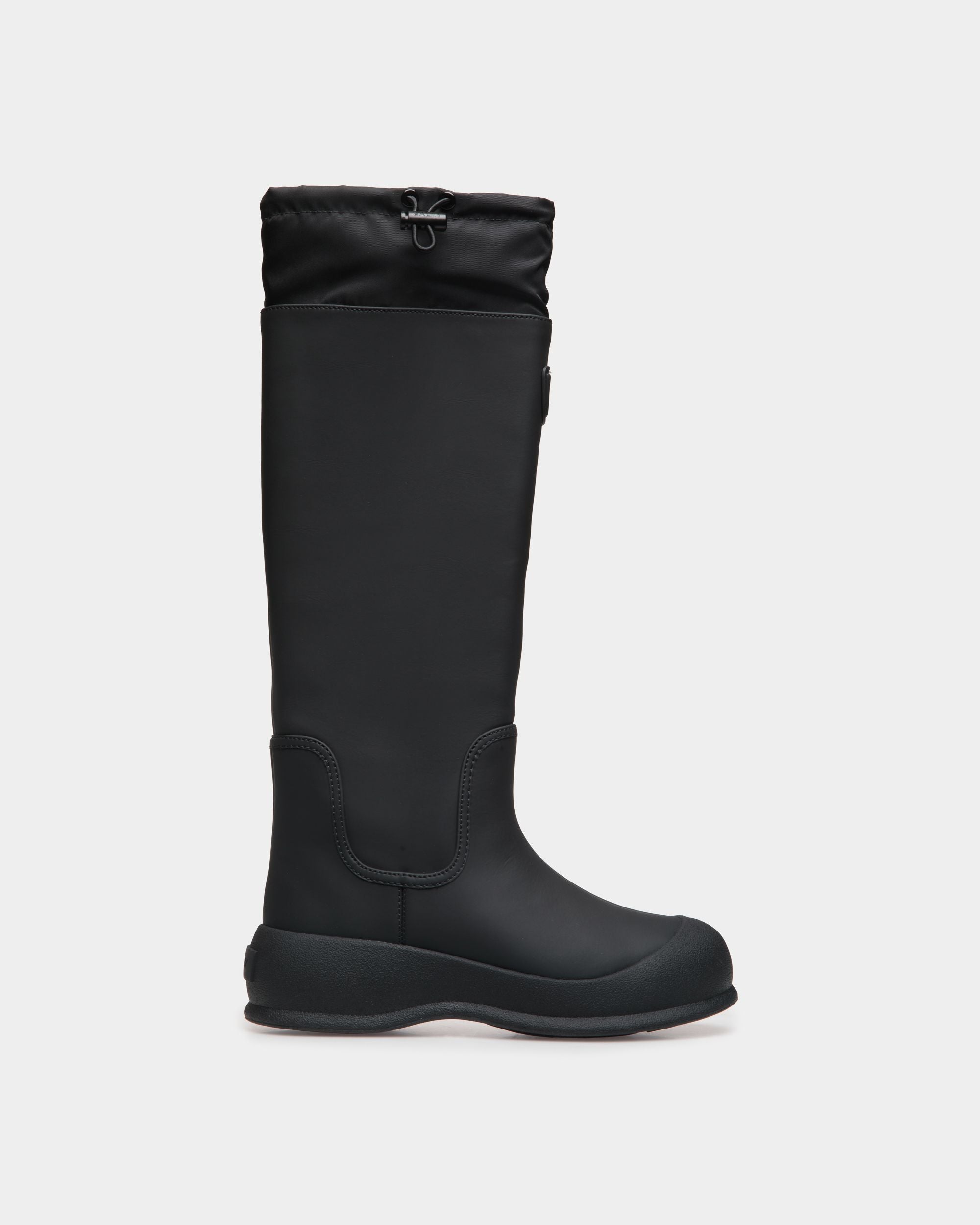 Frei Stiefel Aus Gummiertem Schwarzem Leder - Damen - Bally - 01