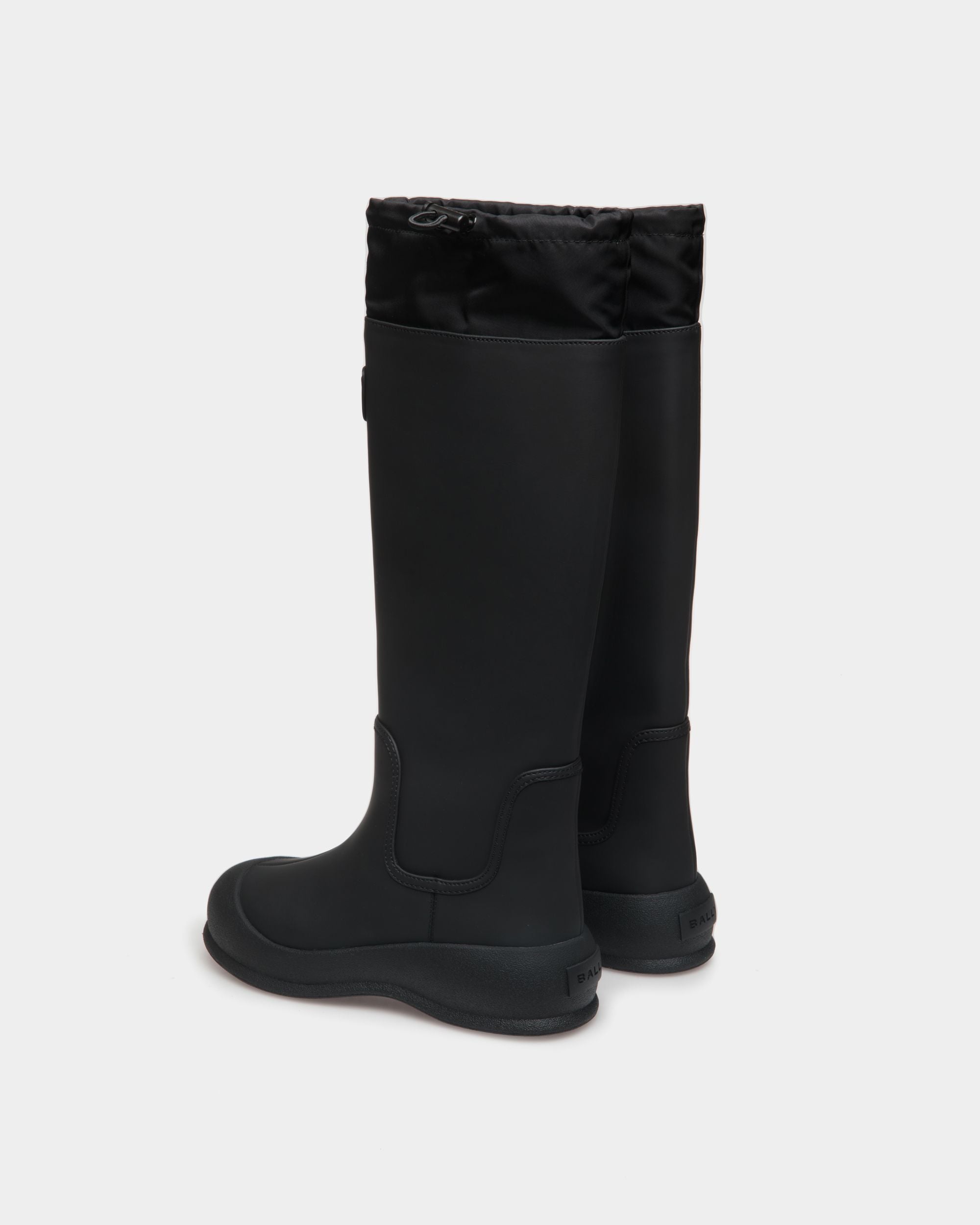 Frei Stiefel Aus Gummiertem Schwarzem Leder - Damen - Bally - 03