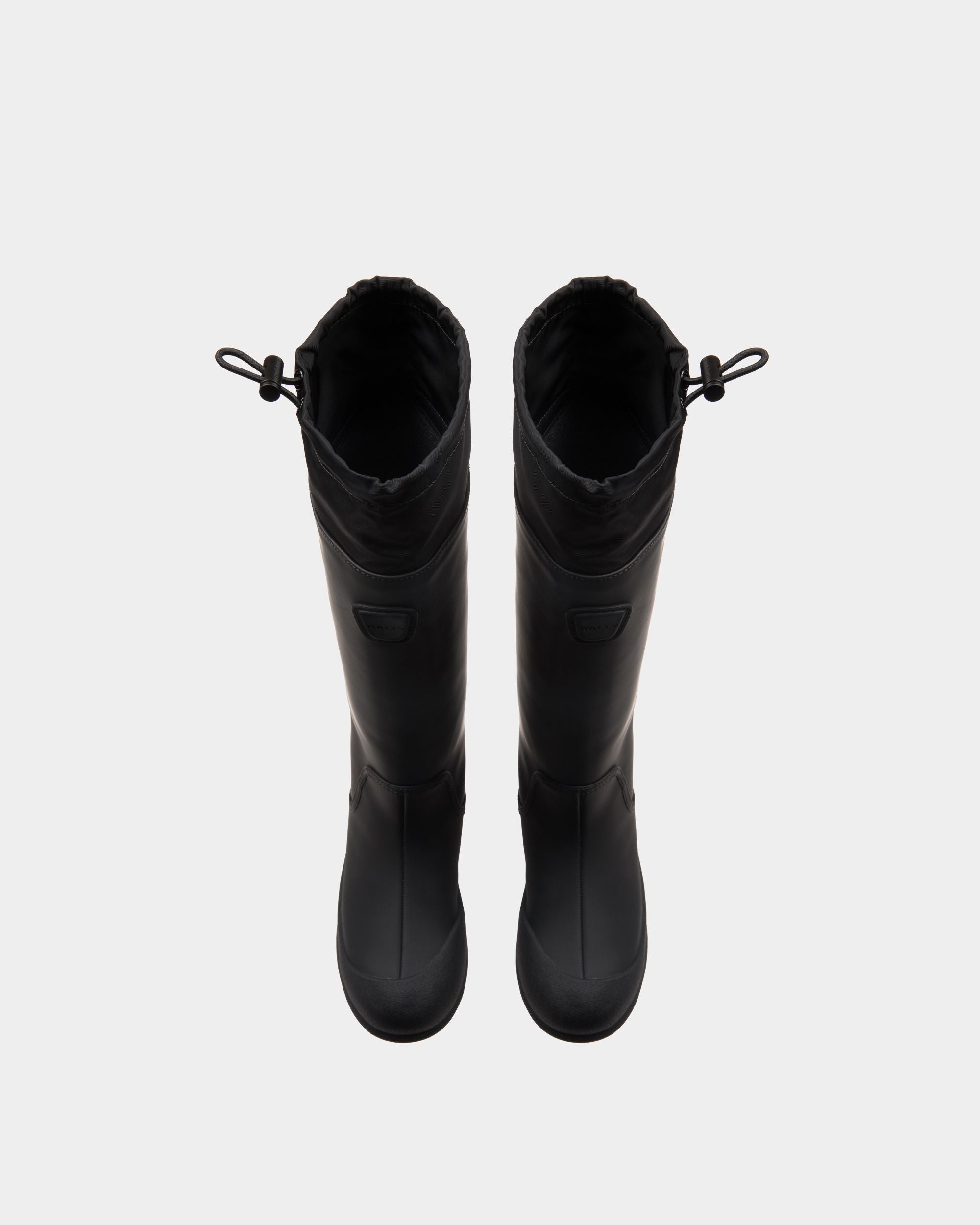 Frei Stiefel Aus Gummiertem Schwarzem Leder - Damen - Bally - 04