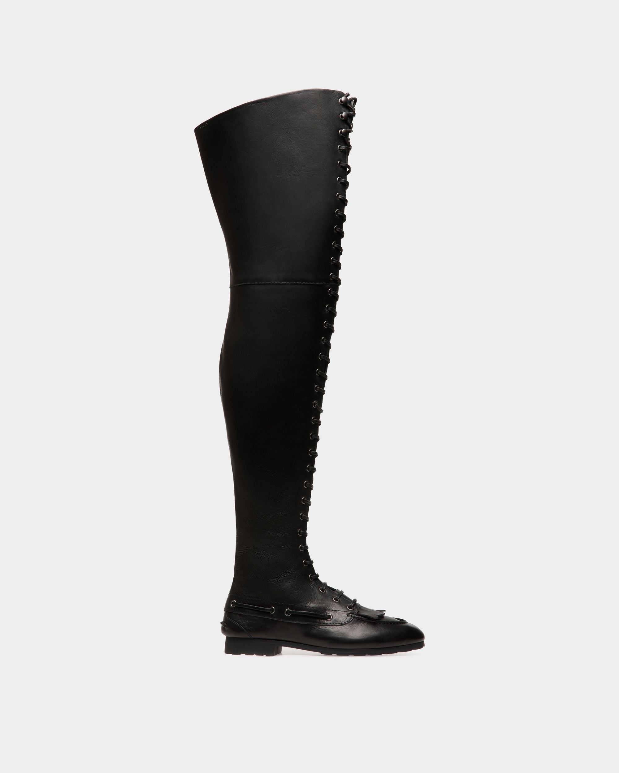 Plume Boot In Black Leather - Damen - Bally - 01