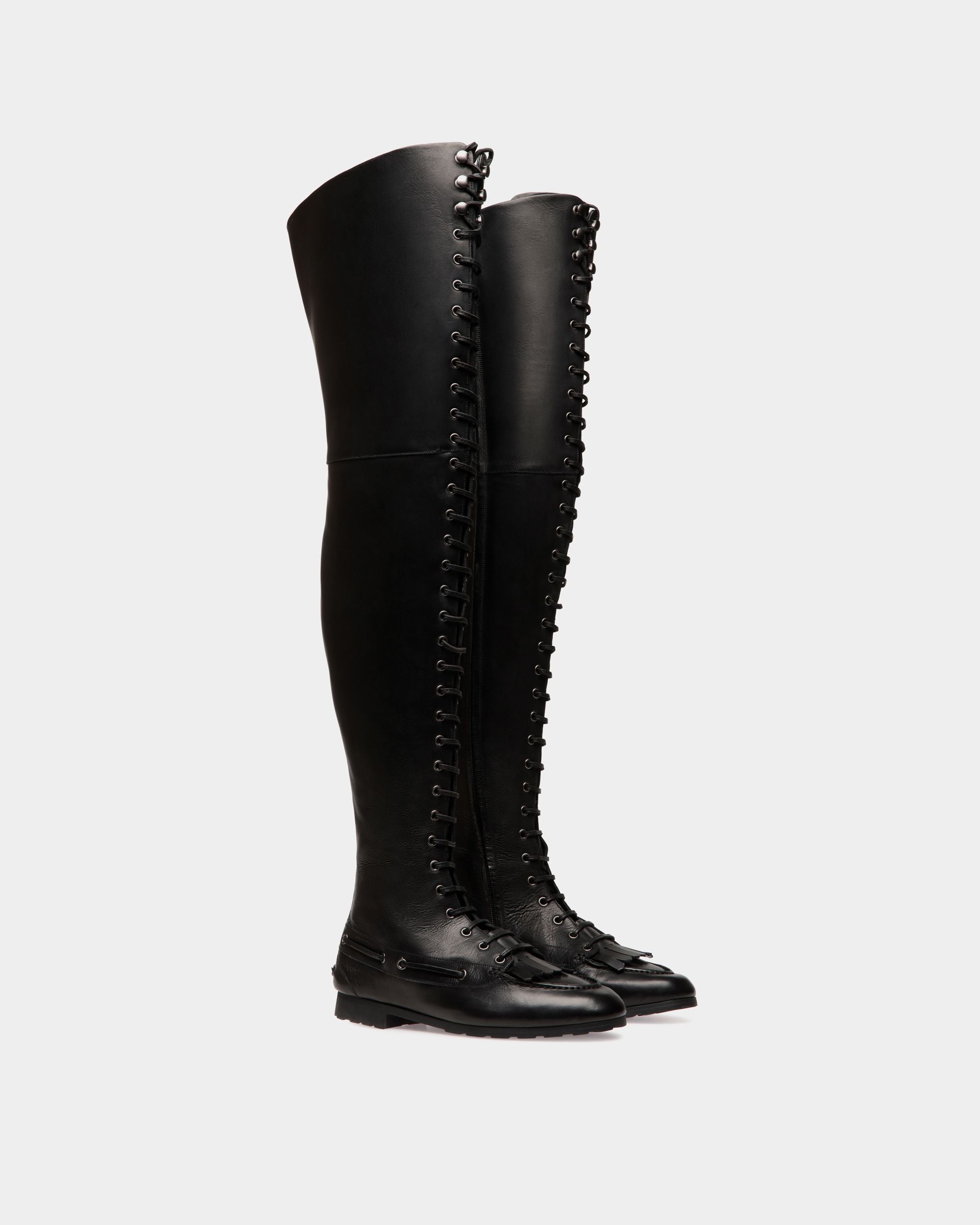 Plume Boot In Black Leather - Damen - Bally - 03