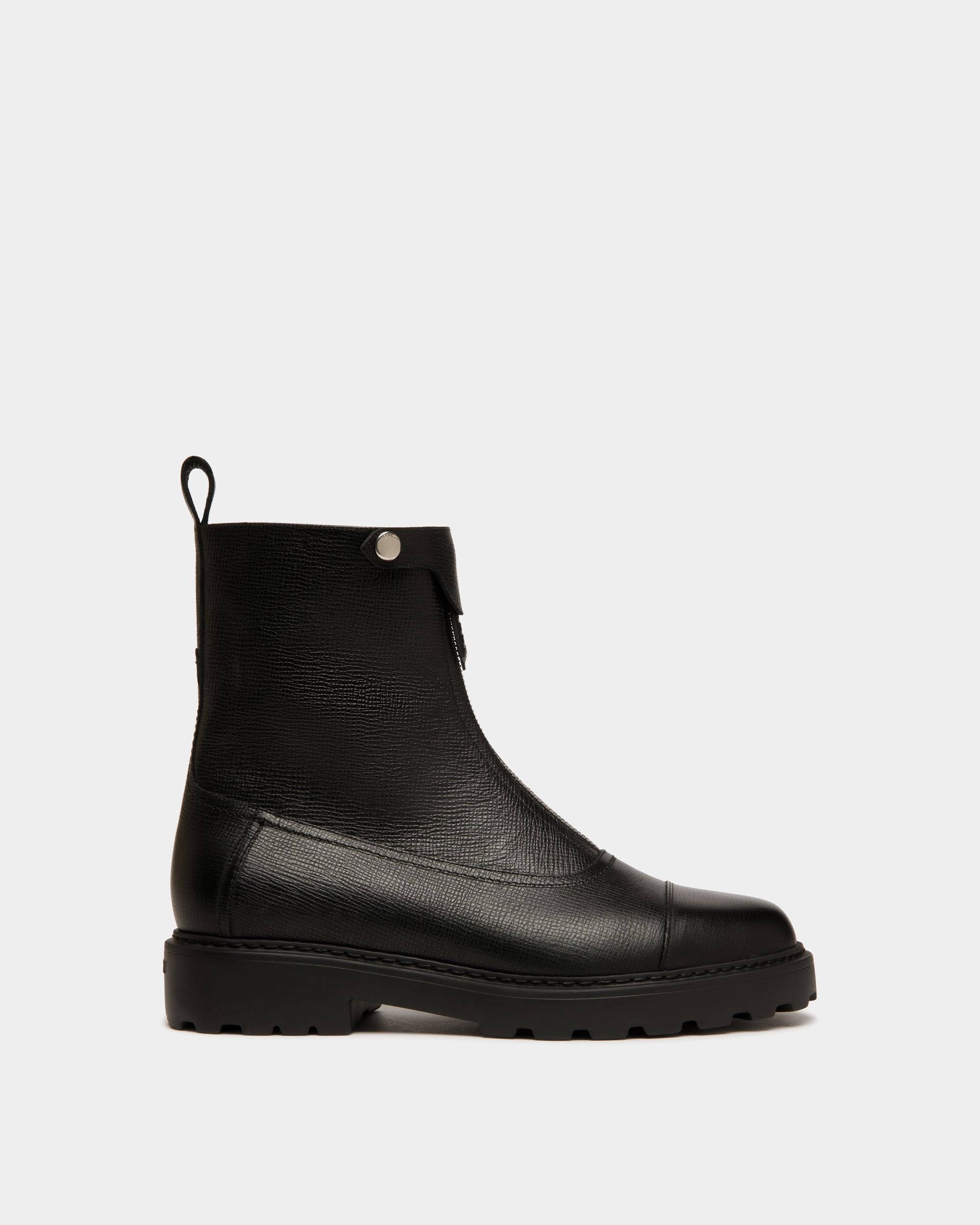 Gusto Stiefelette Aus Genarbtem Leder In Schwarz - Damen - Bally - 01