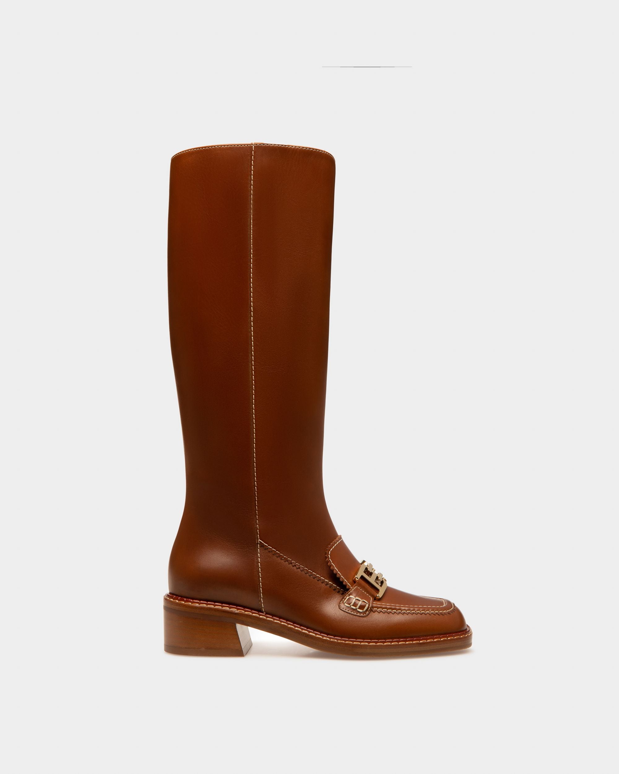 Ebele Hohe Stiefel Aus Braunem Leder - Damen - Bally - 01