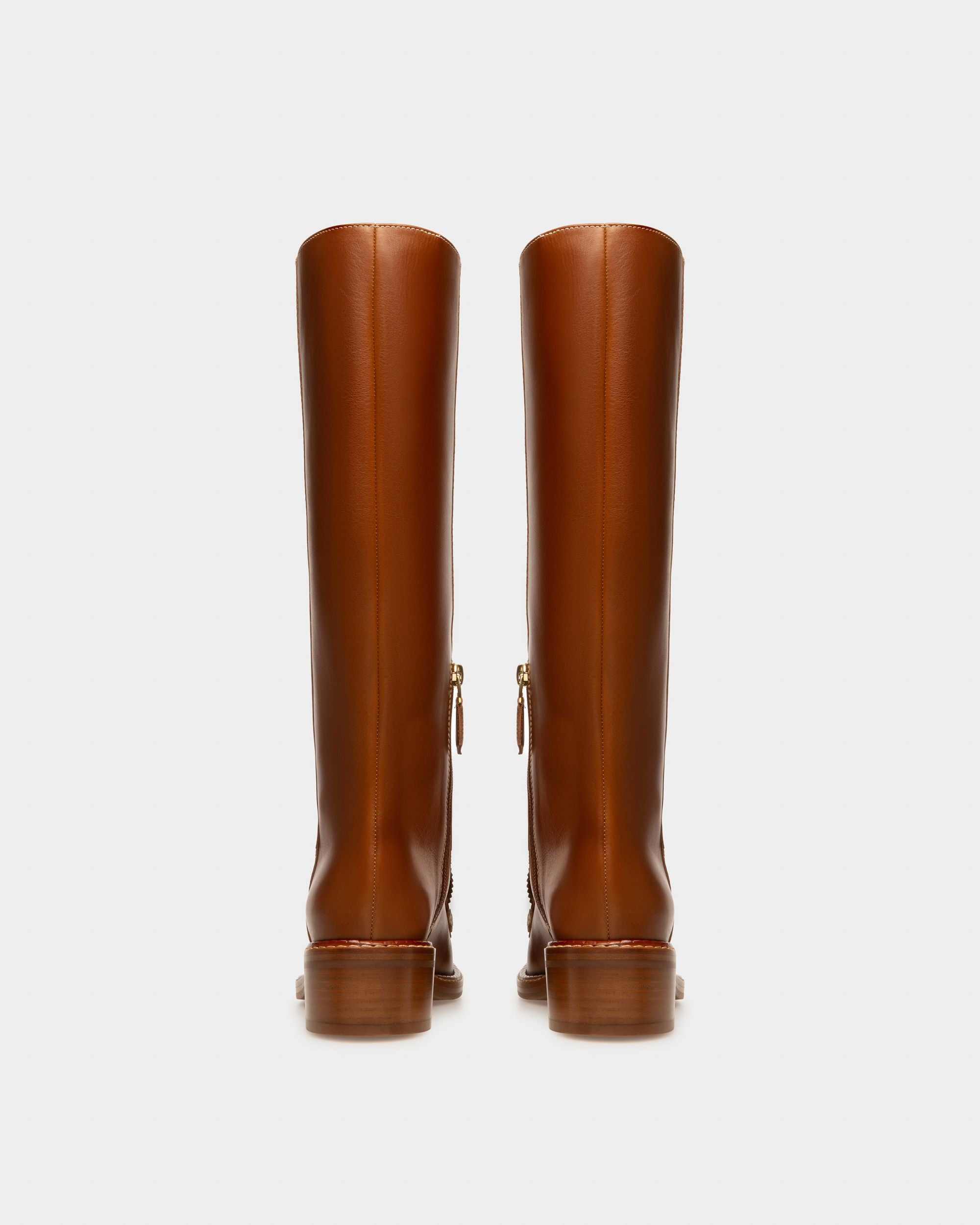 Ebele Hohe Stiefel Aus Braunem Leder - Damen - Bally - 05