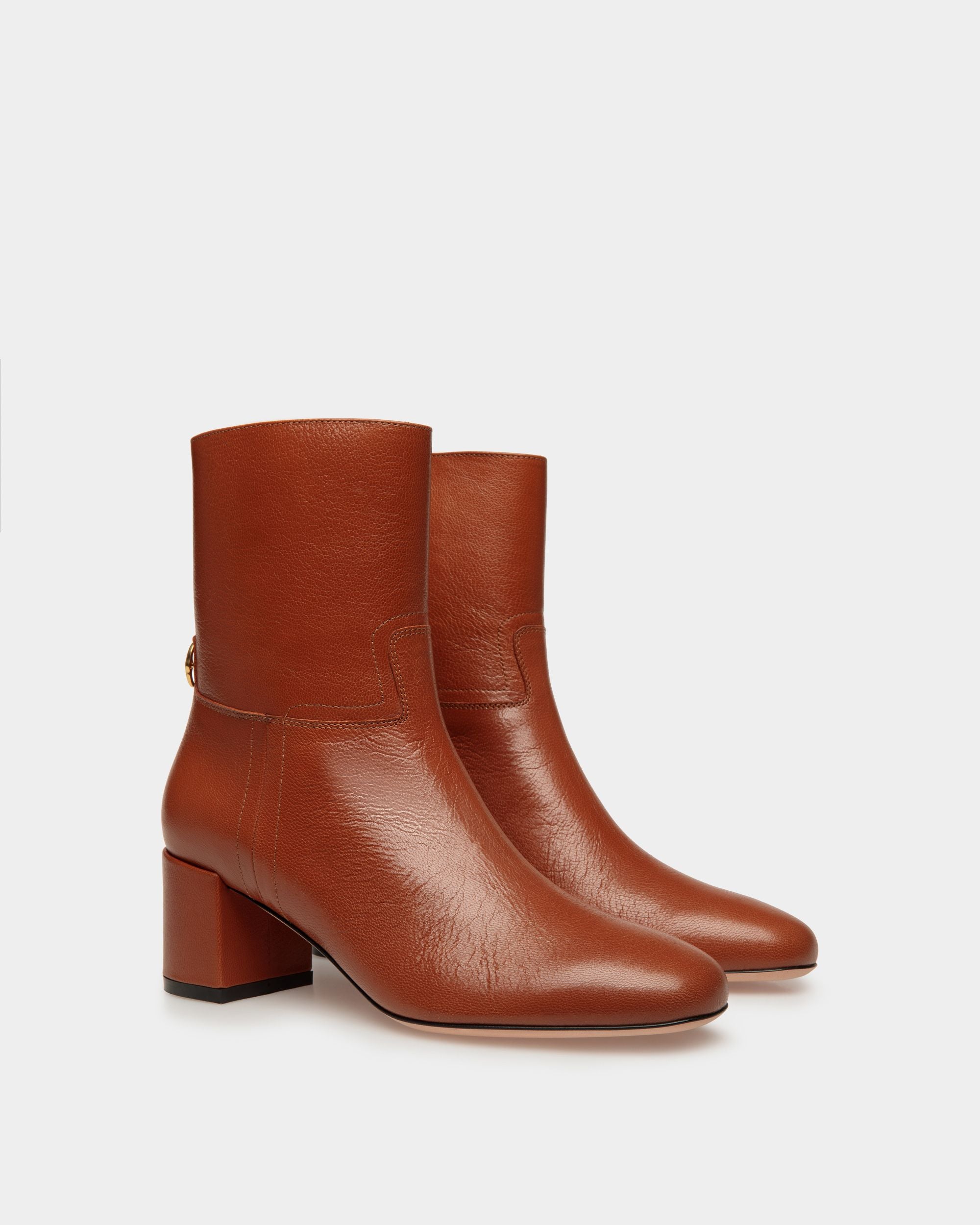 Daily Emblem Stiefelette Aus Braunem Leder - Damen - Bally - 02