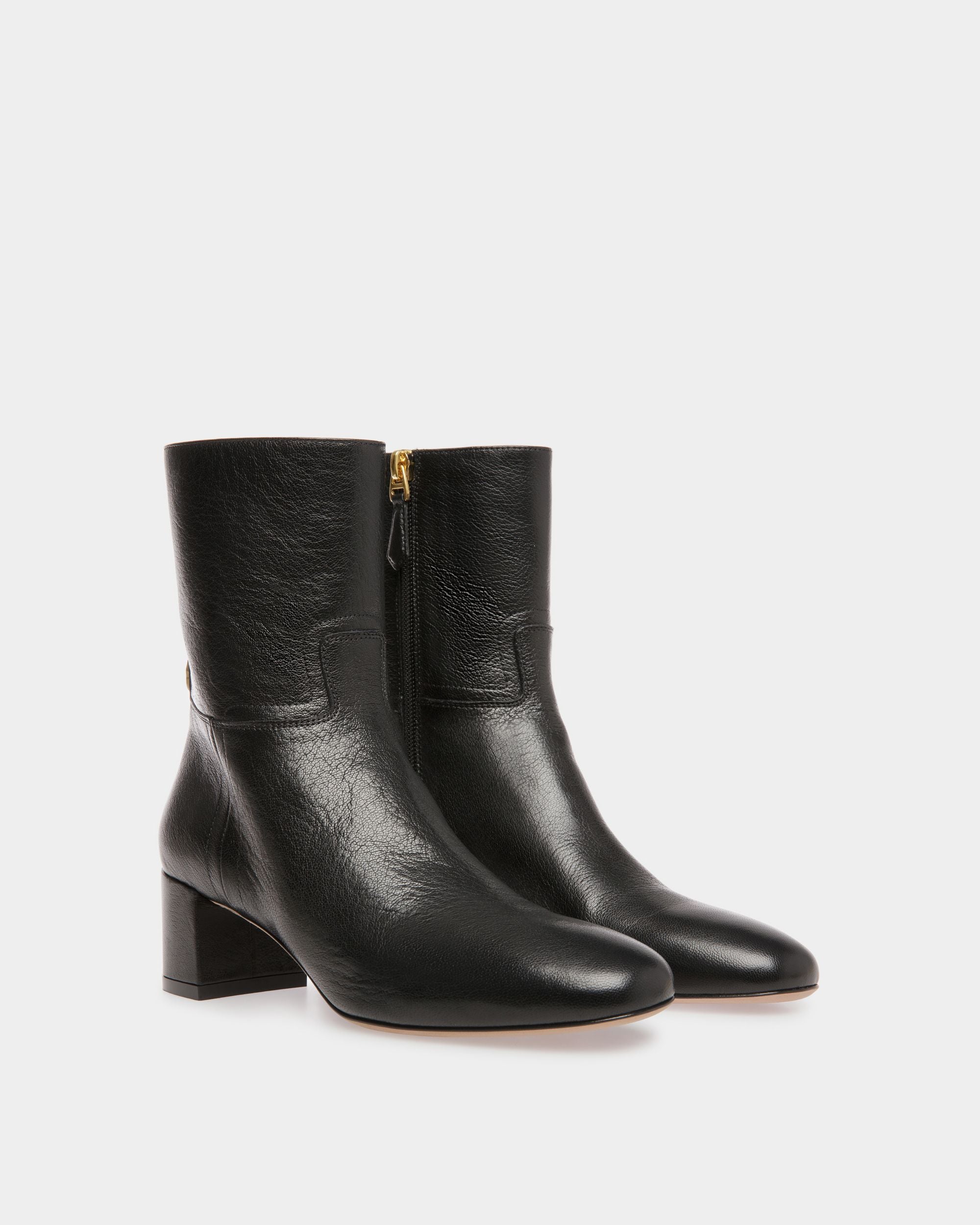 Daily Emblem Stiefelette Aus Leder In Schwarz - Damen - Bally - 02