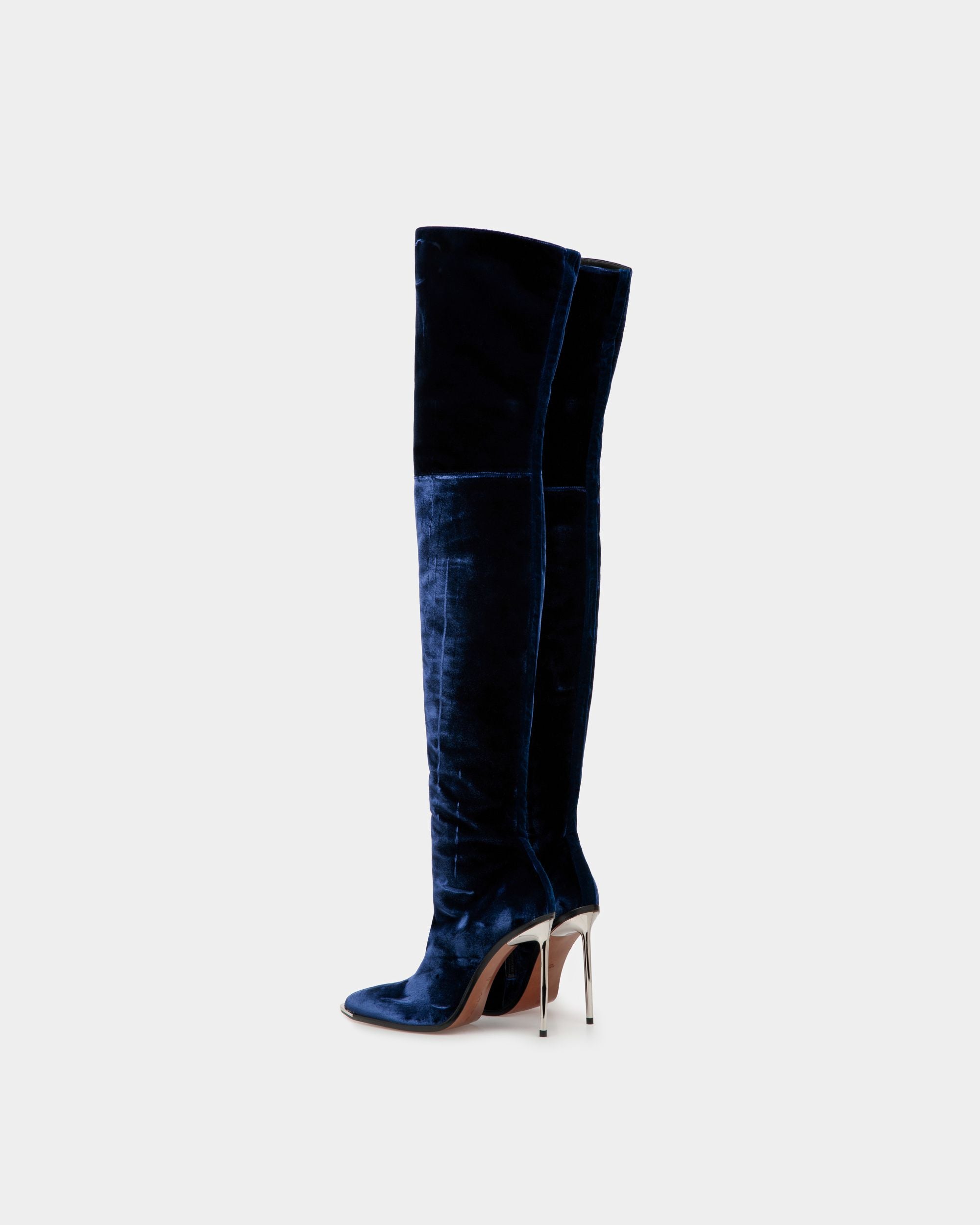 Hedy Stiefel Aus Marineblauem Samt - Damen - Bally - 04