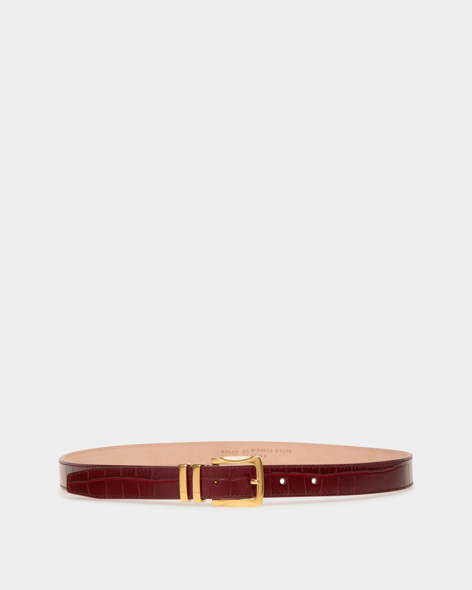 Baroque Gürtel Aus Bordeauxrotem Leder - Damen - Bally - 01