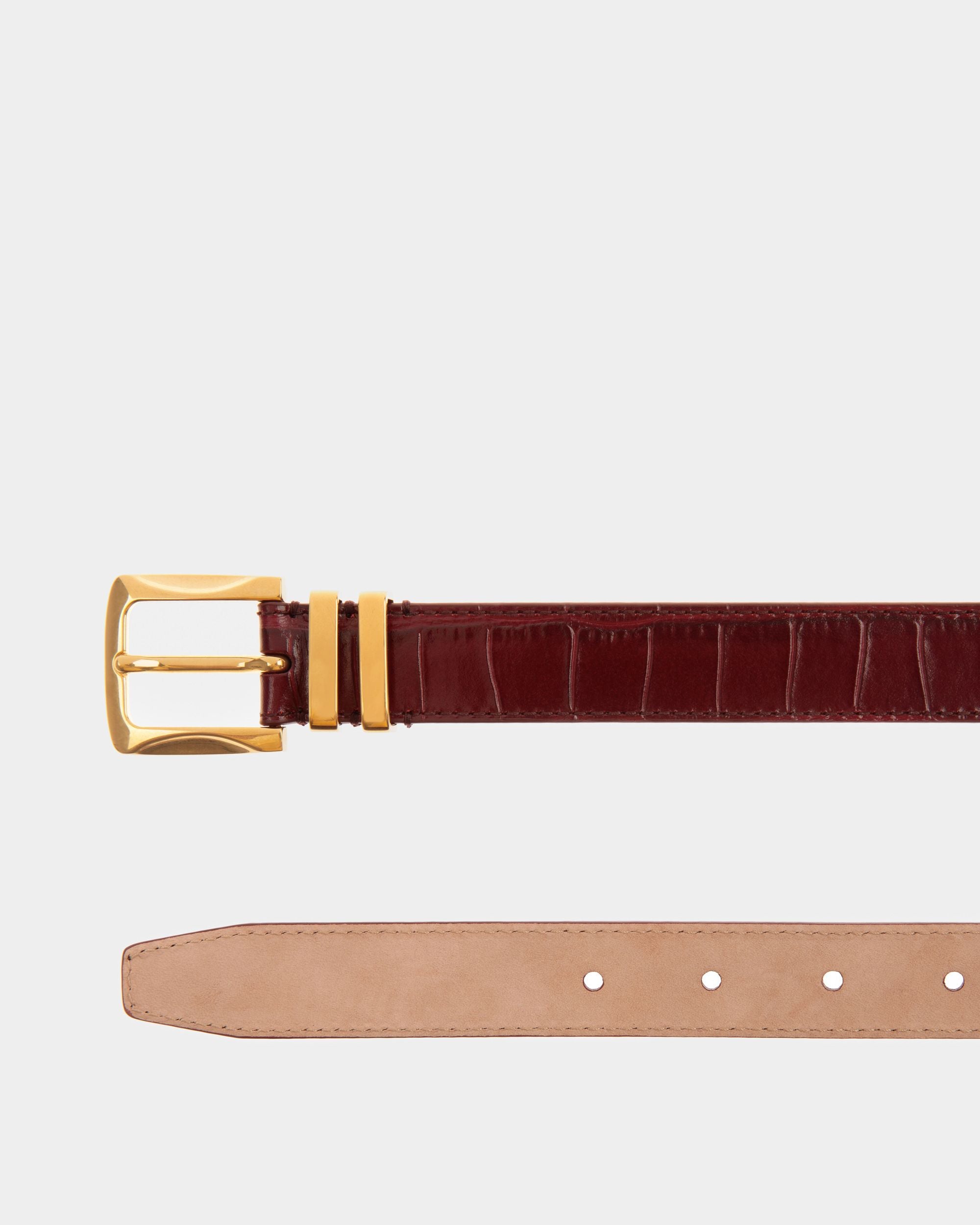 Baroque Gürtel Aus Bordeauxrotem Leder - Damen - Bally - 02
