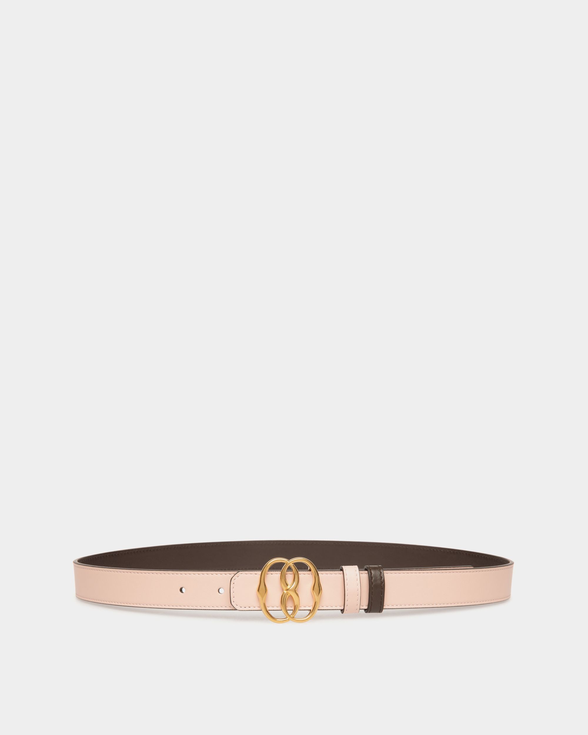Emblem 25mm Wendegürtel Aus Leder In Dusty Petal Und Braun - Damen - Bally - 01
