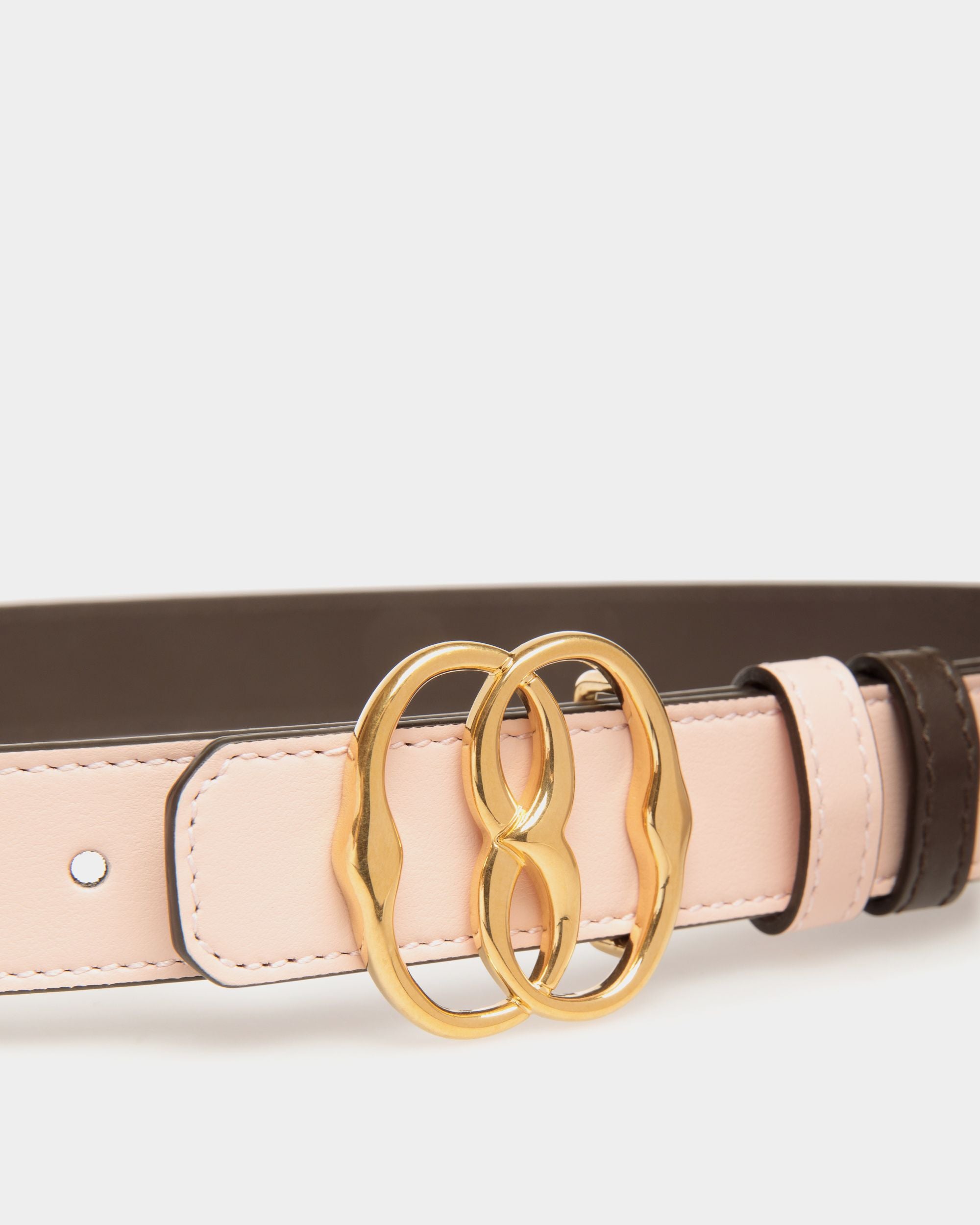 Emblem 25mm Wendegürtel Aus Leder In Dusty Petal Und Braun - Damen - Bally - 03