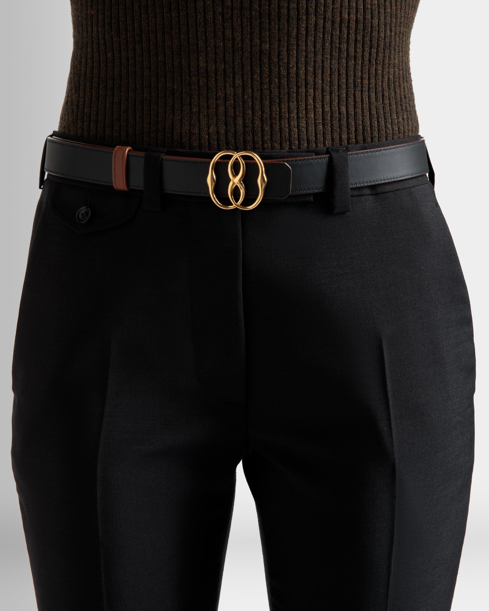Emblem 25 Mm Gürtel Aus Braunem Leder - Damen - Bally - 03