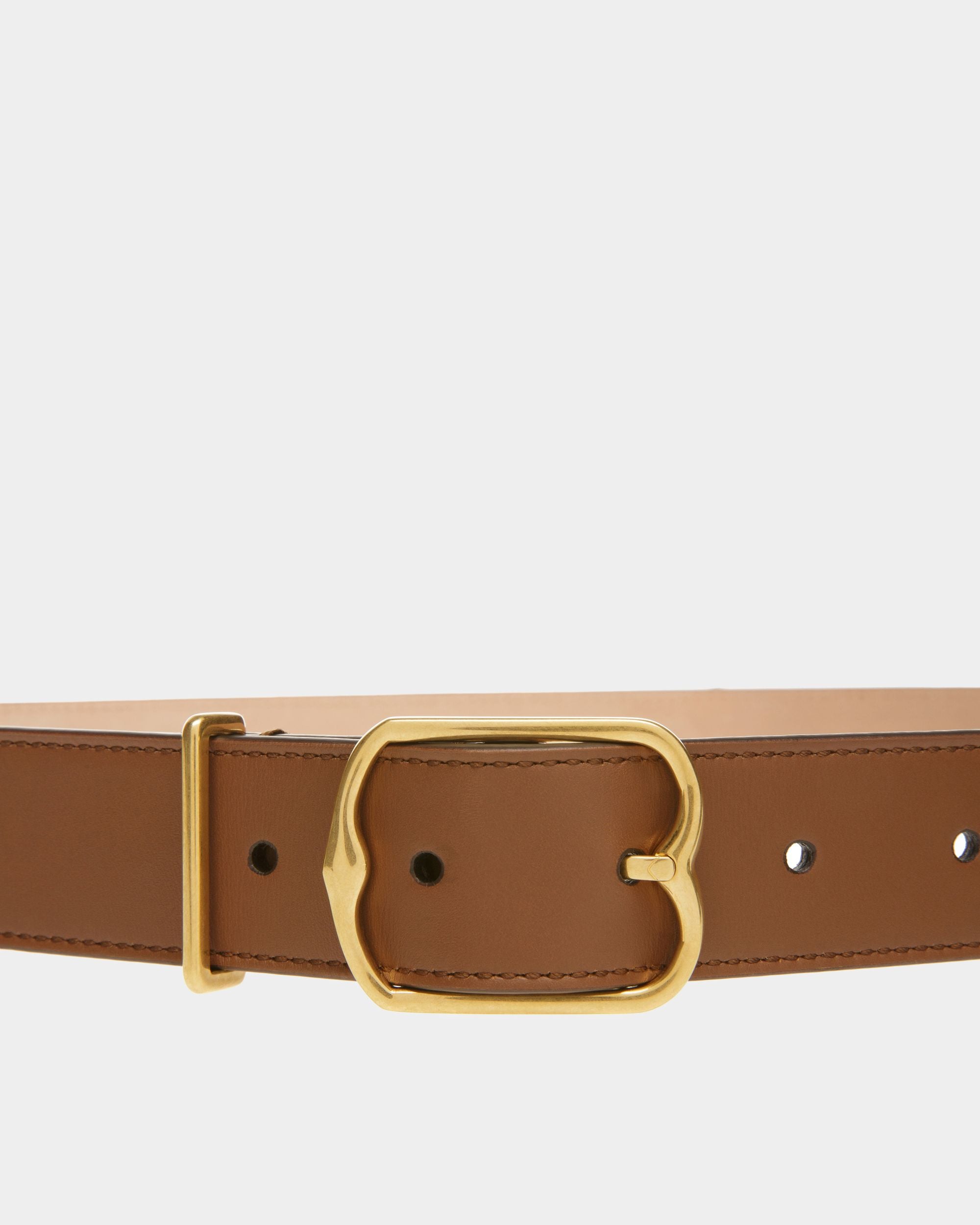 Emblem 30mm Gürtel Aus Braunem Leder - Damen - Bally - 03