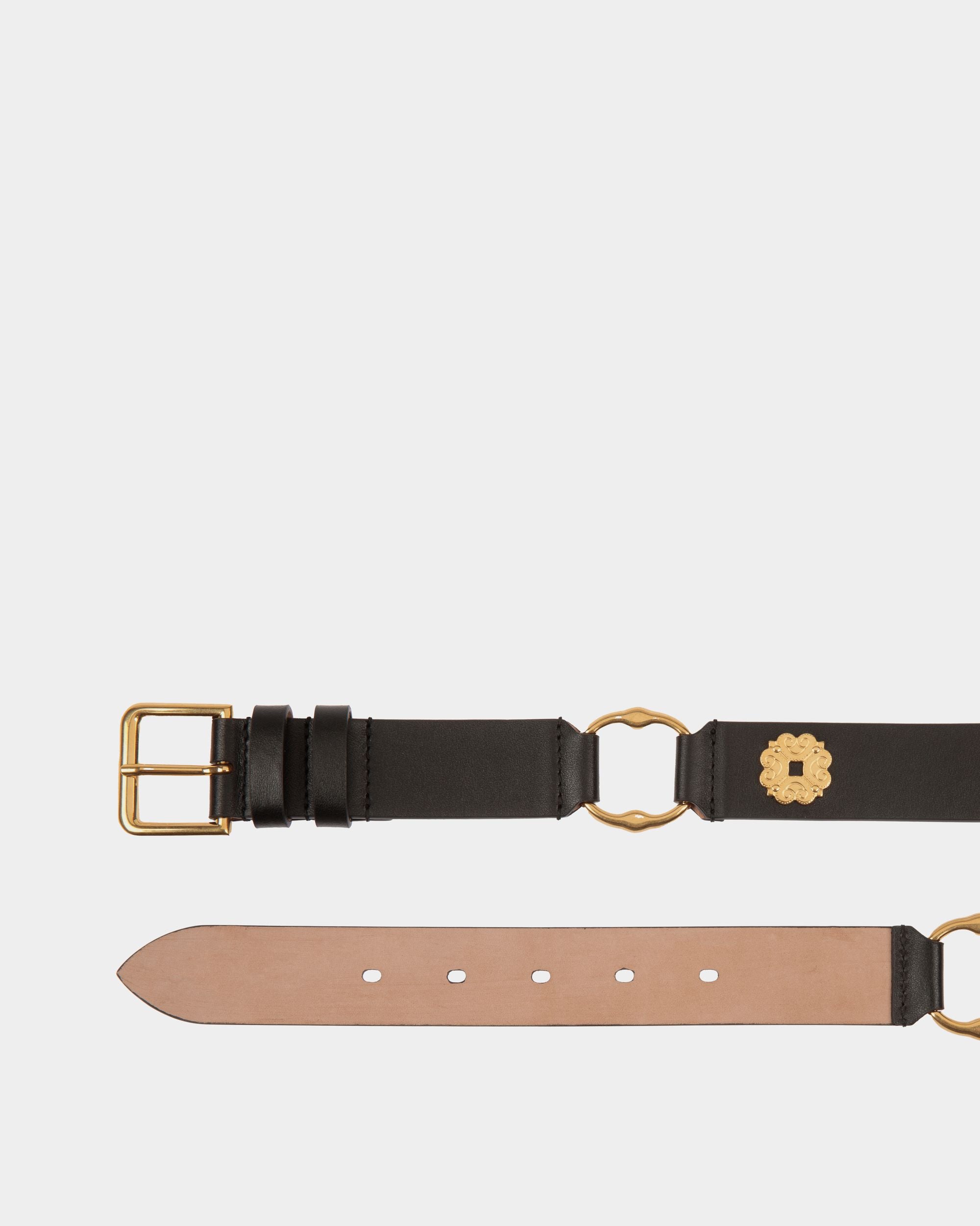 Arkle 105 cm Gürtel Aus Schwarzem Leder - Damen - Bally - 02