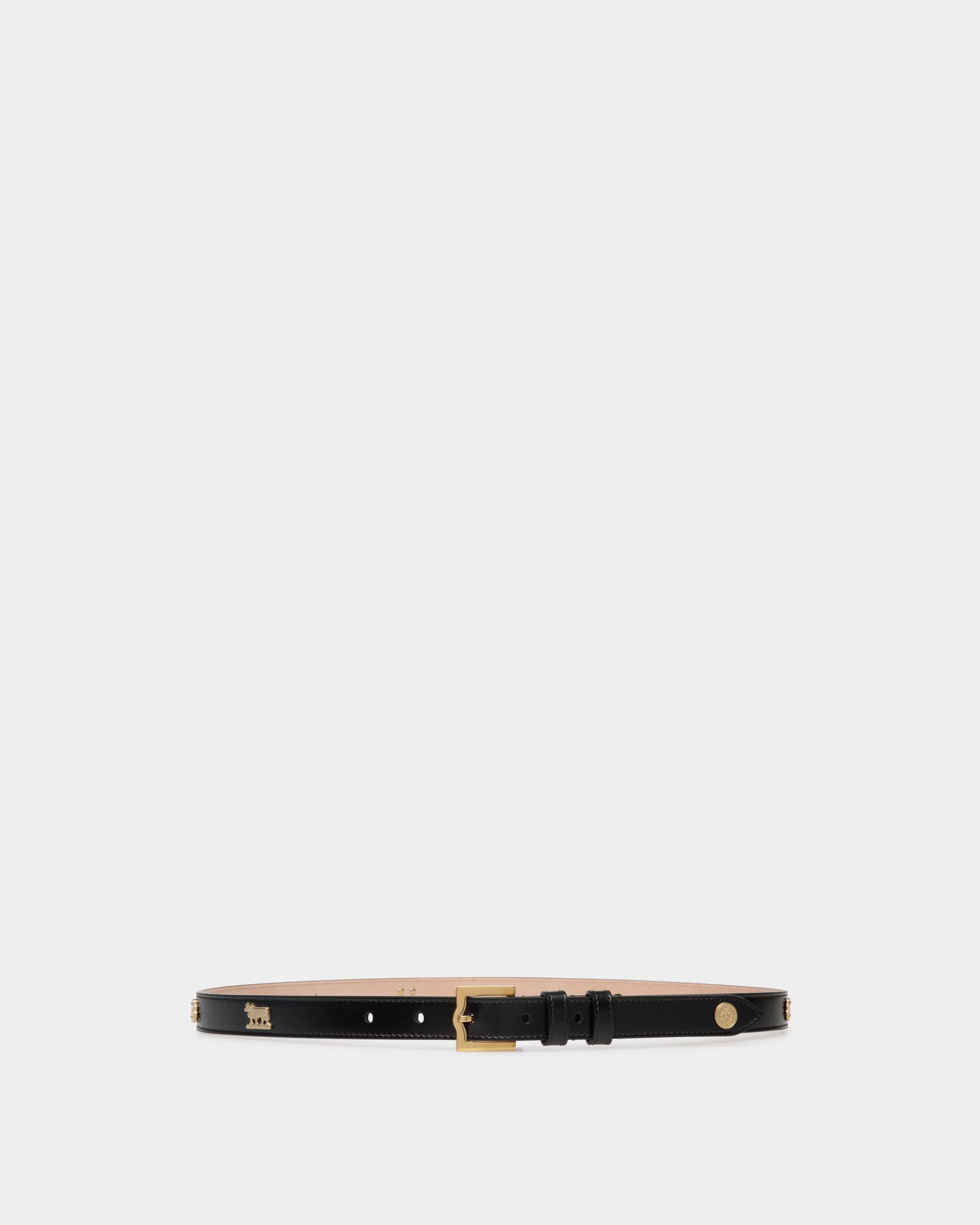 Emblem 85 cm Gürtel Aus Gebürstetem Leder In Schwarz - Damen - Bally - 01
