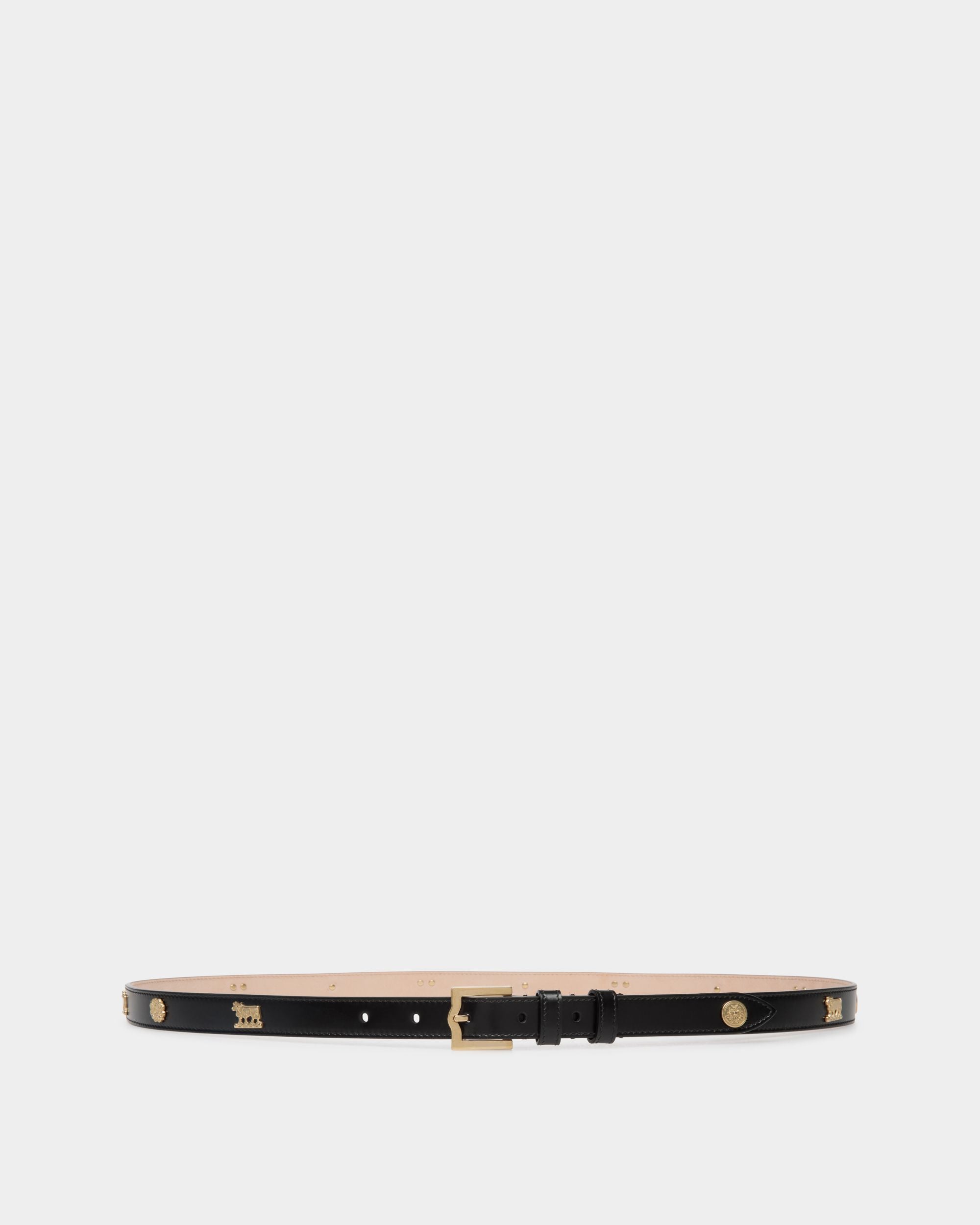 Emblem 105 cm Gürtel Aus Gebürstetem Leder In Schwarz - Damen - Bally - 01