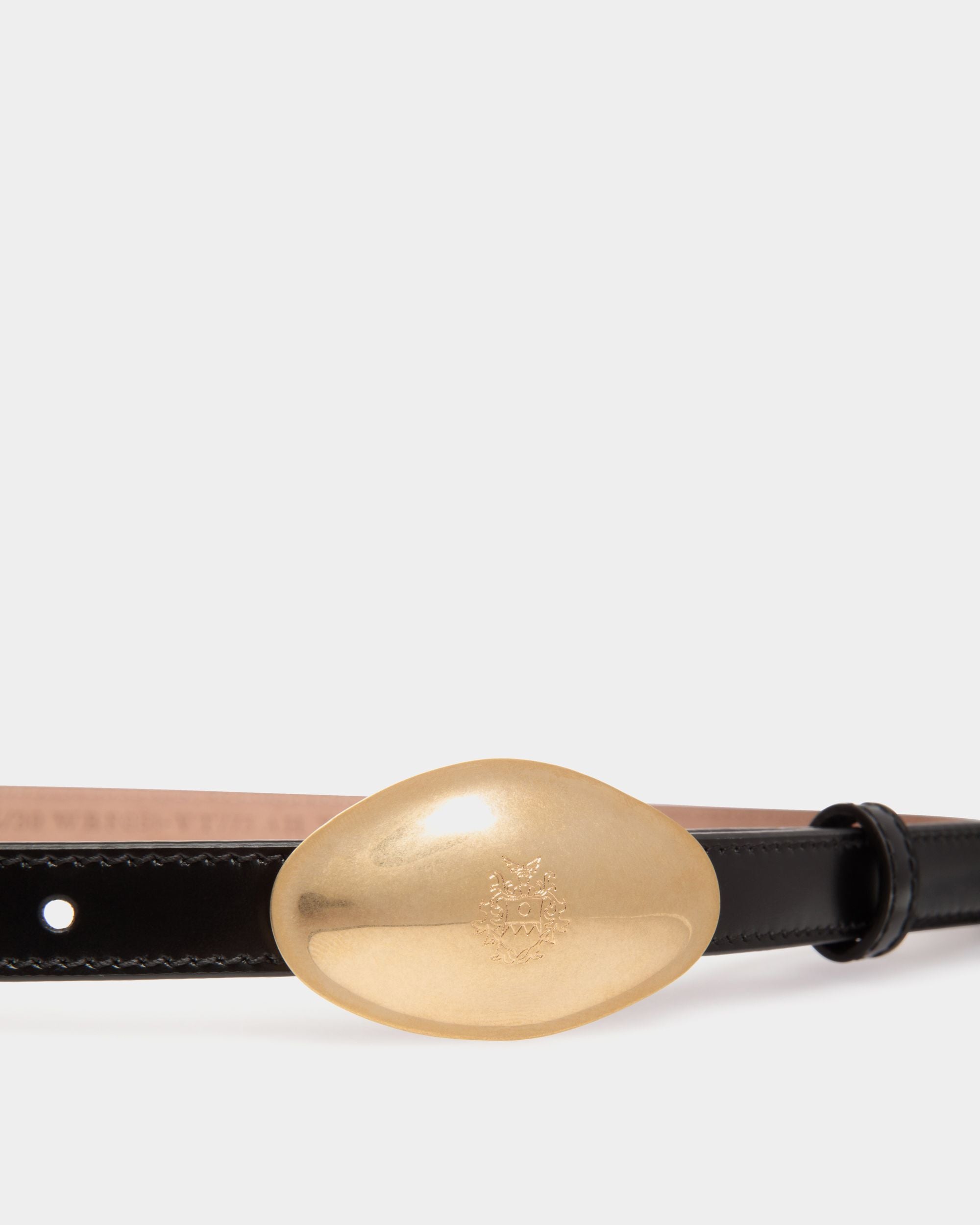 Swissness 15 mm Gürtel Aus Gebürstetem Leder In Schwarz - Damen - Bally - 03