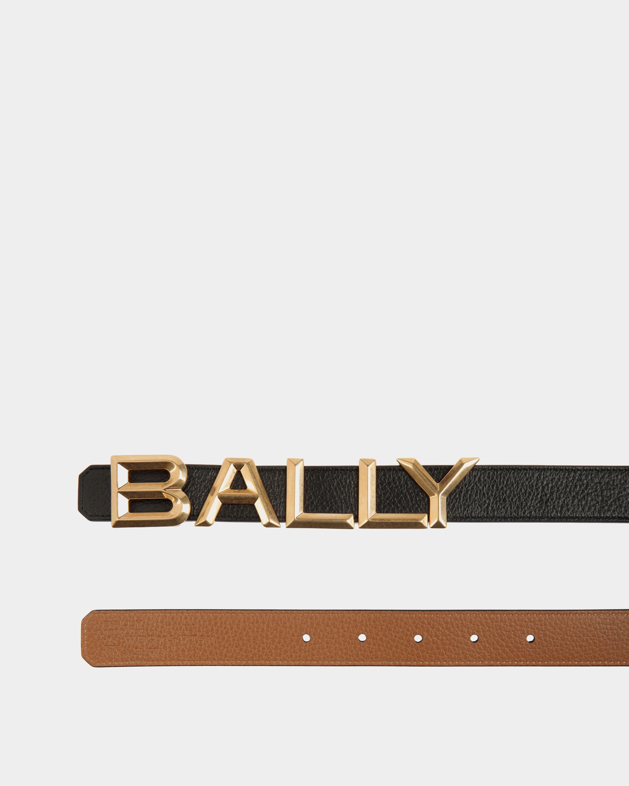 Bally Spell 25 mm Wendegürtel Aus Leder In Schwarz Und Desert - Damen - Bally - 02