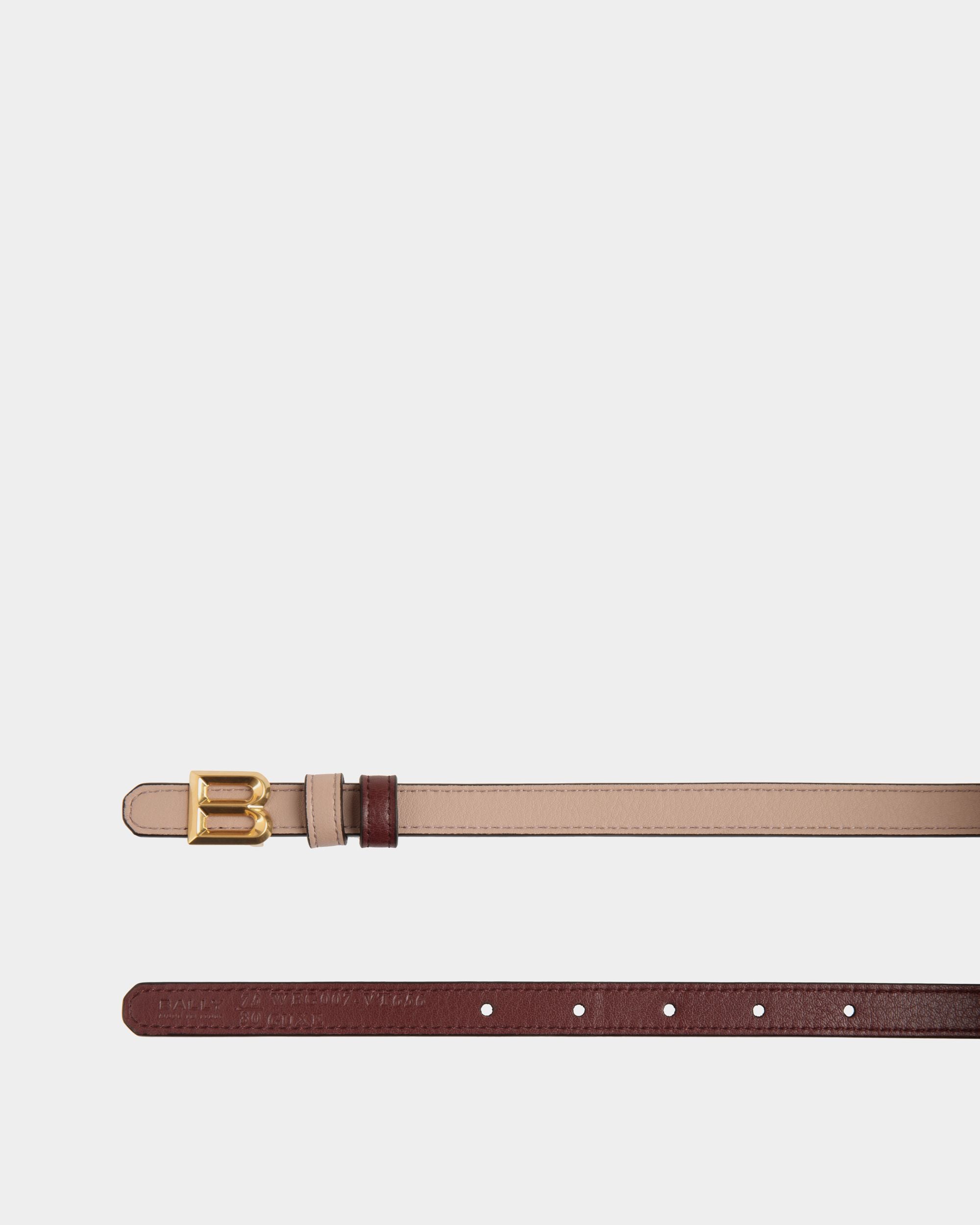B Bold 15 mm Wendegürtel Aus Leder In Light Beige Und Andorra - Damen - Bally - 02