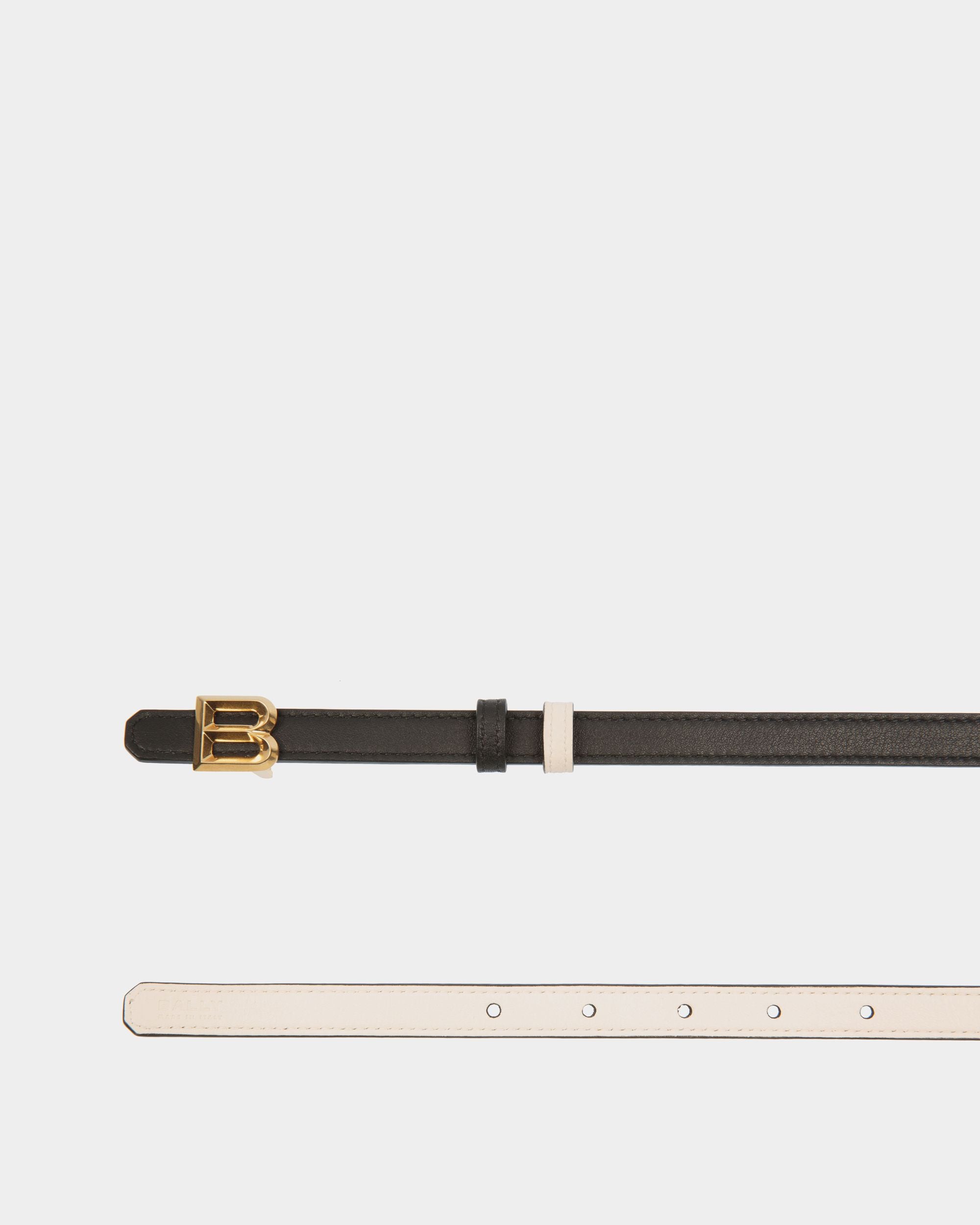 B Bold 15 mm Wendegürtel Aus Leder In Schwarz Und Weiß - Damen - Bally - 02