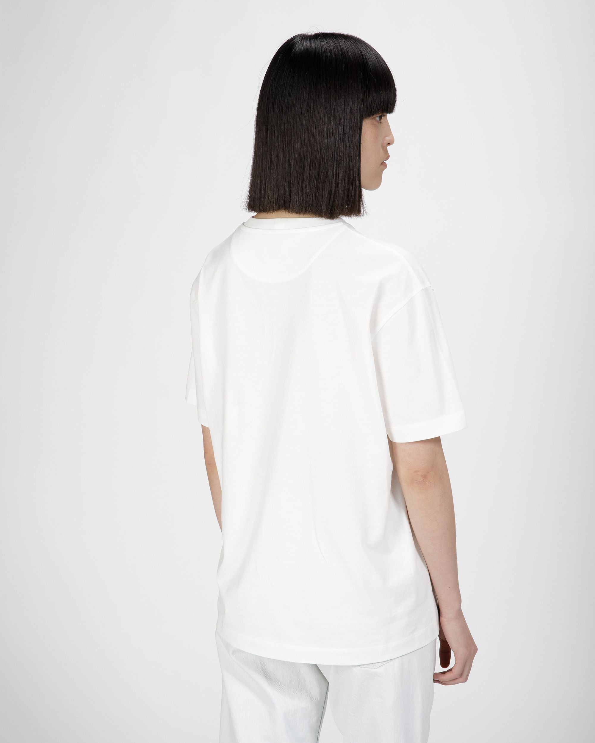 Baumwoll-T-Shirt Mit Hasenmotiv In Elfenbein - Damen - Bally - 02