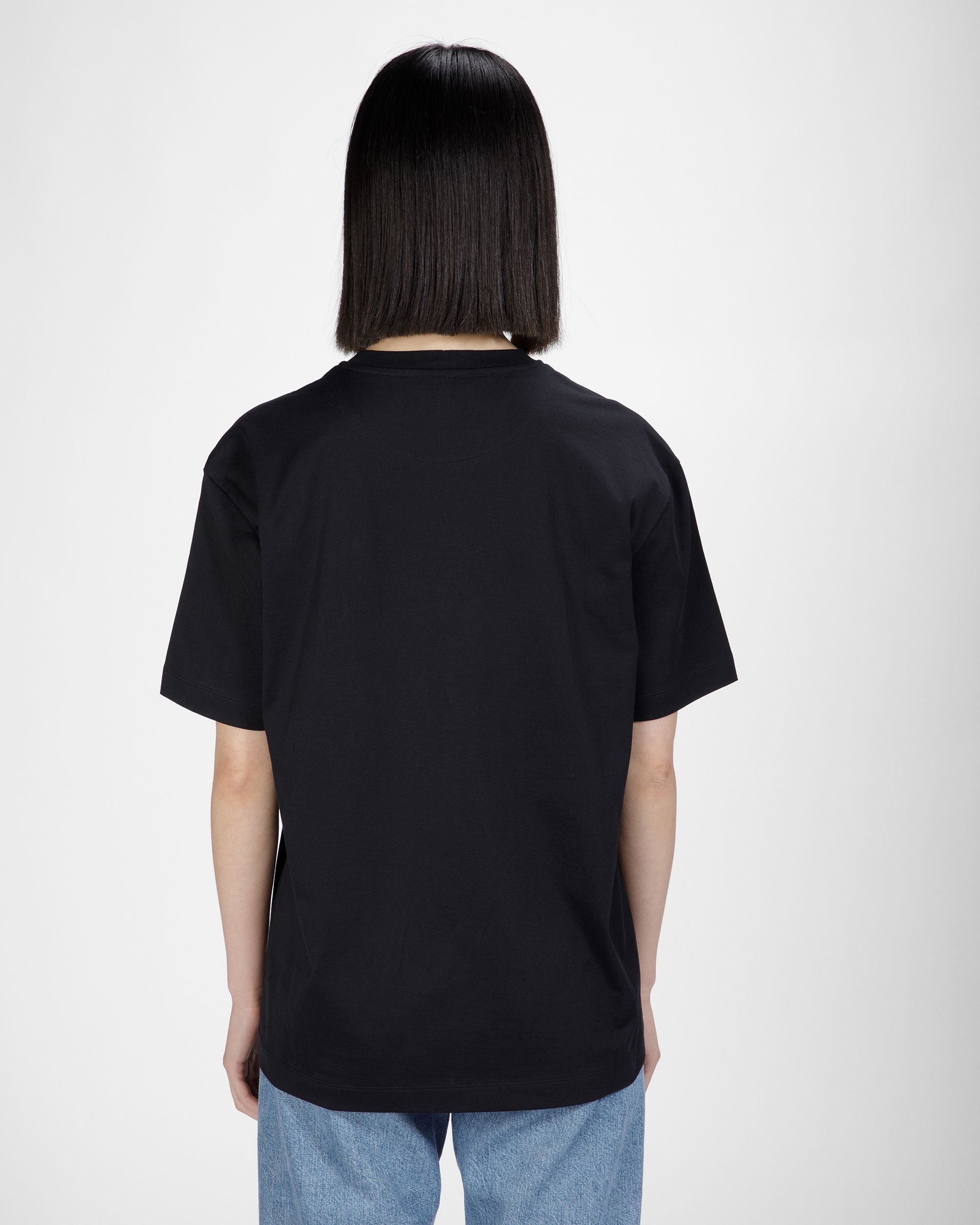Baumwoll-T-Shirt Mit Hasenmotiv In Schwarz - Damen - Bally - 02
