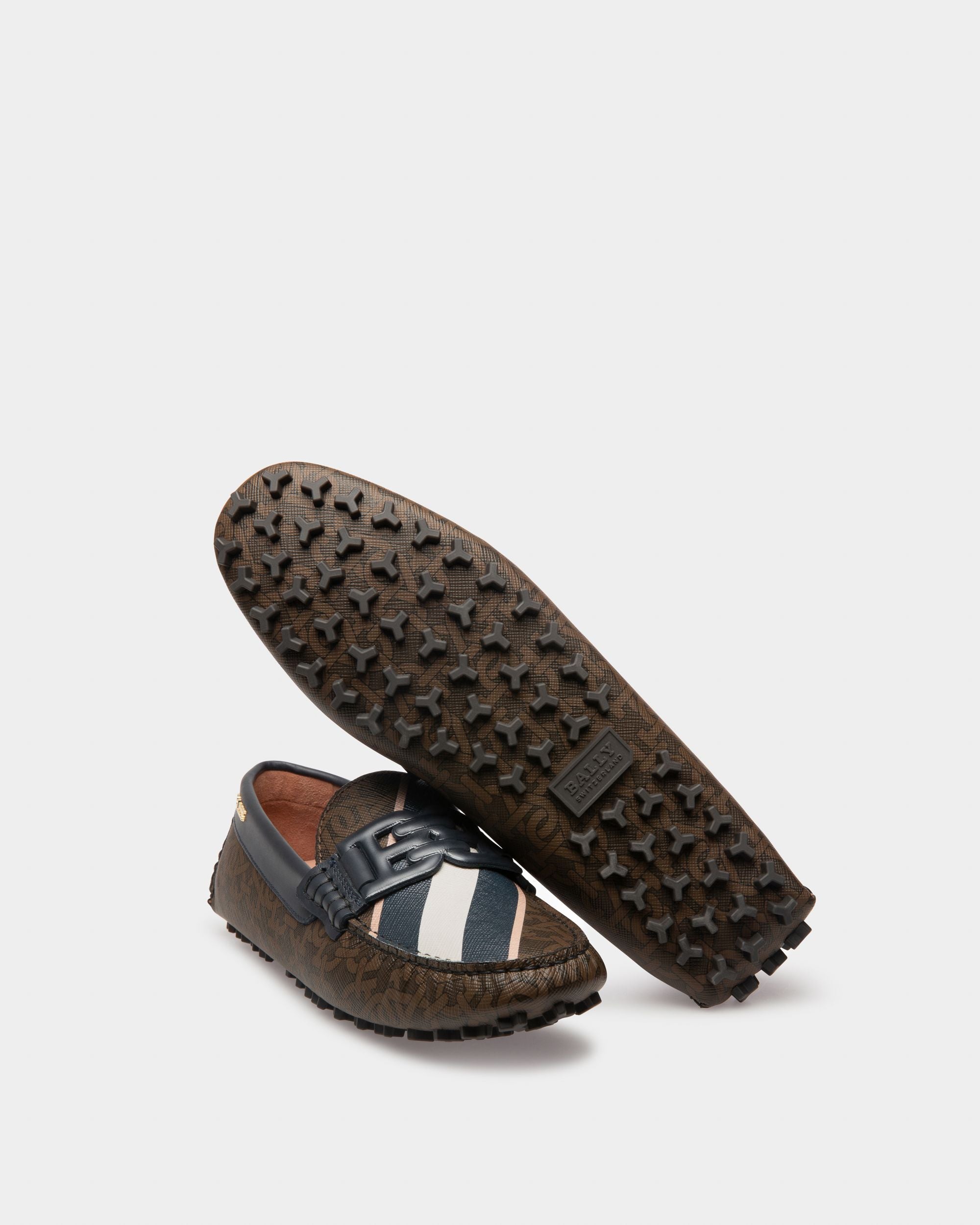 Leyla Driver-Schuh Aus Leder In Braun Und Mitternachtsblau - Damen - Bally - 04