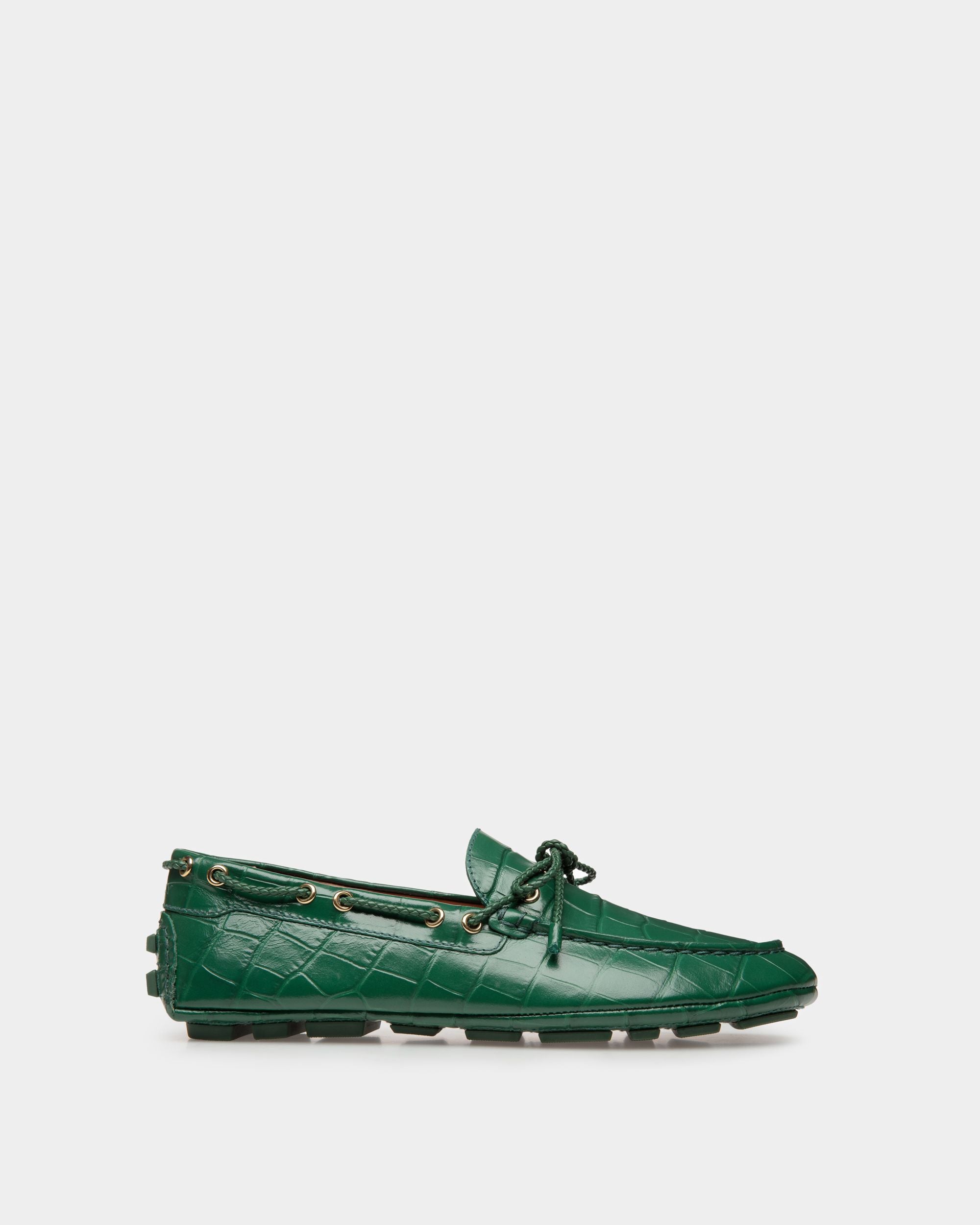 Kerbs Driver-Schuh Aus Grünem Leder - Damen - Bally - 01