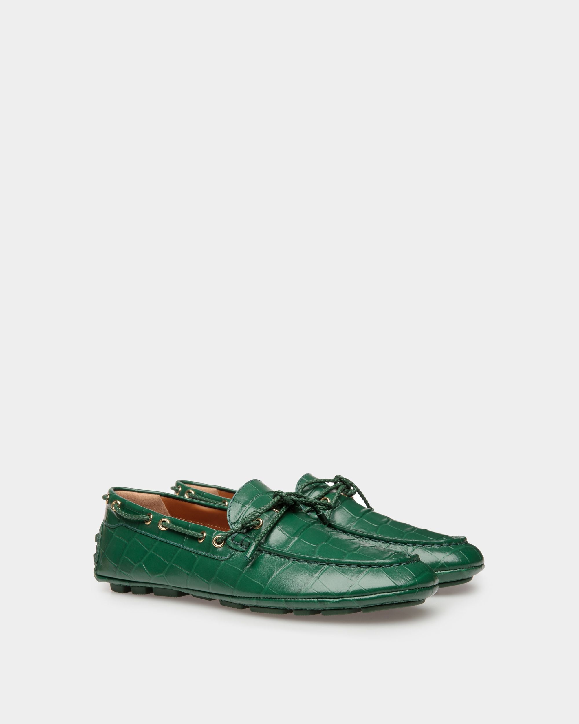 Kerbs Driver-Schuh Aus Grünem Leder - Damen - Bally - 02