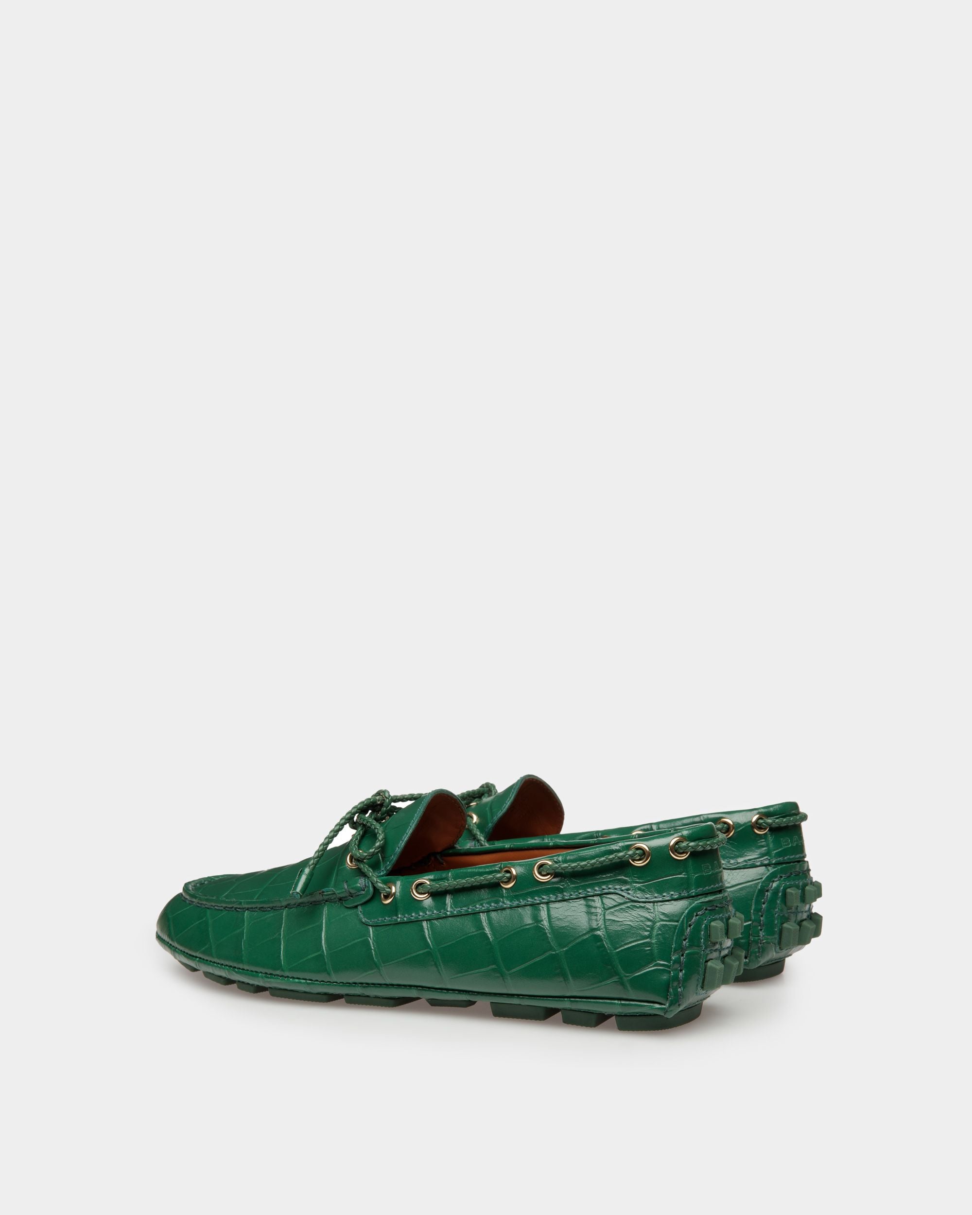 Kerbs Driver-Schuh Aus Grünem Leder - Damen - Bally - 03