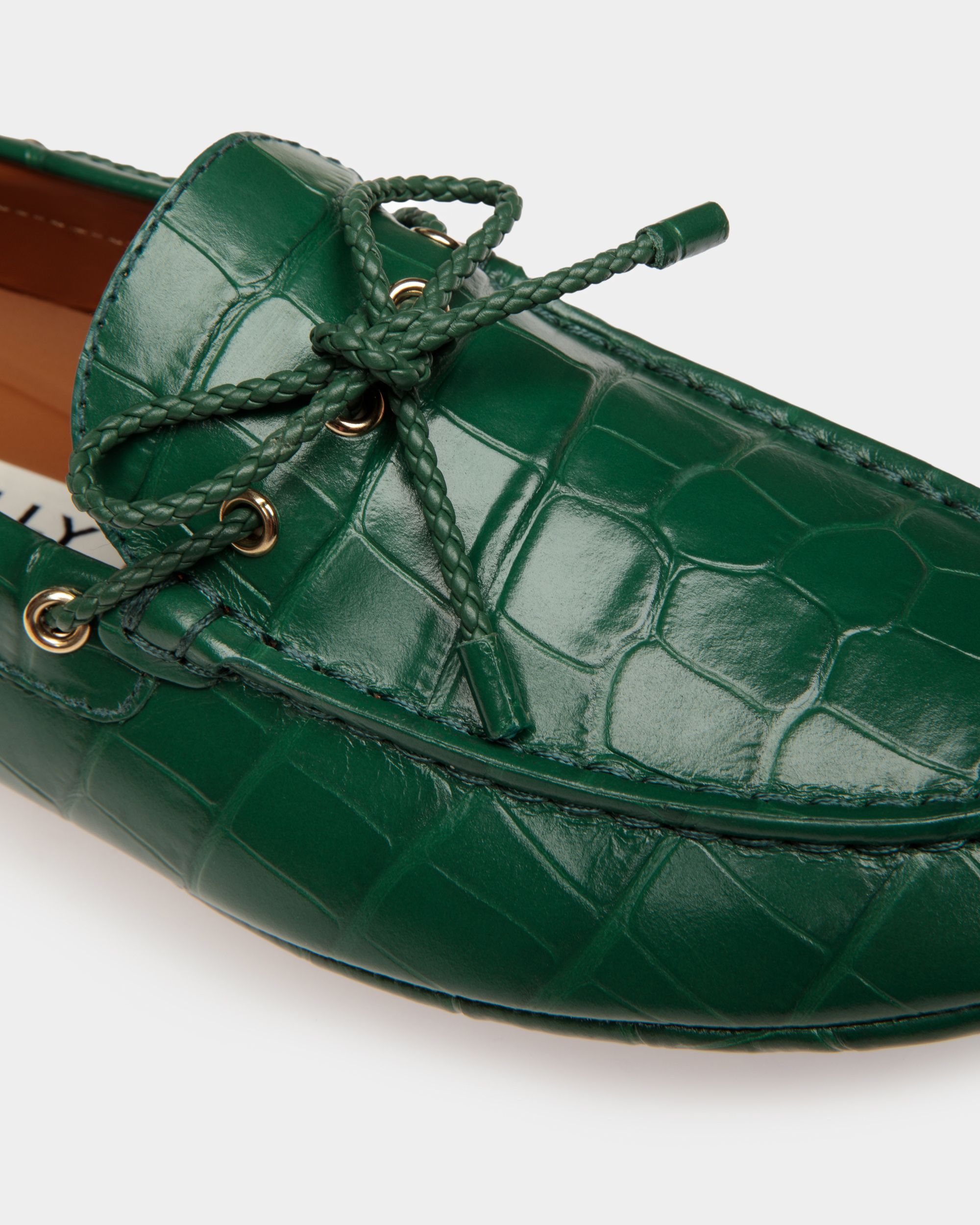 Kerbs Driver-Schuh Aus Grünem Leder - Damen - Bally - 04
