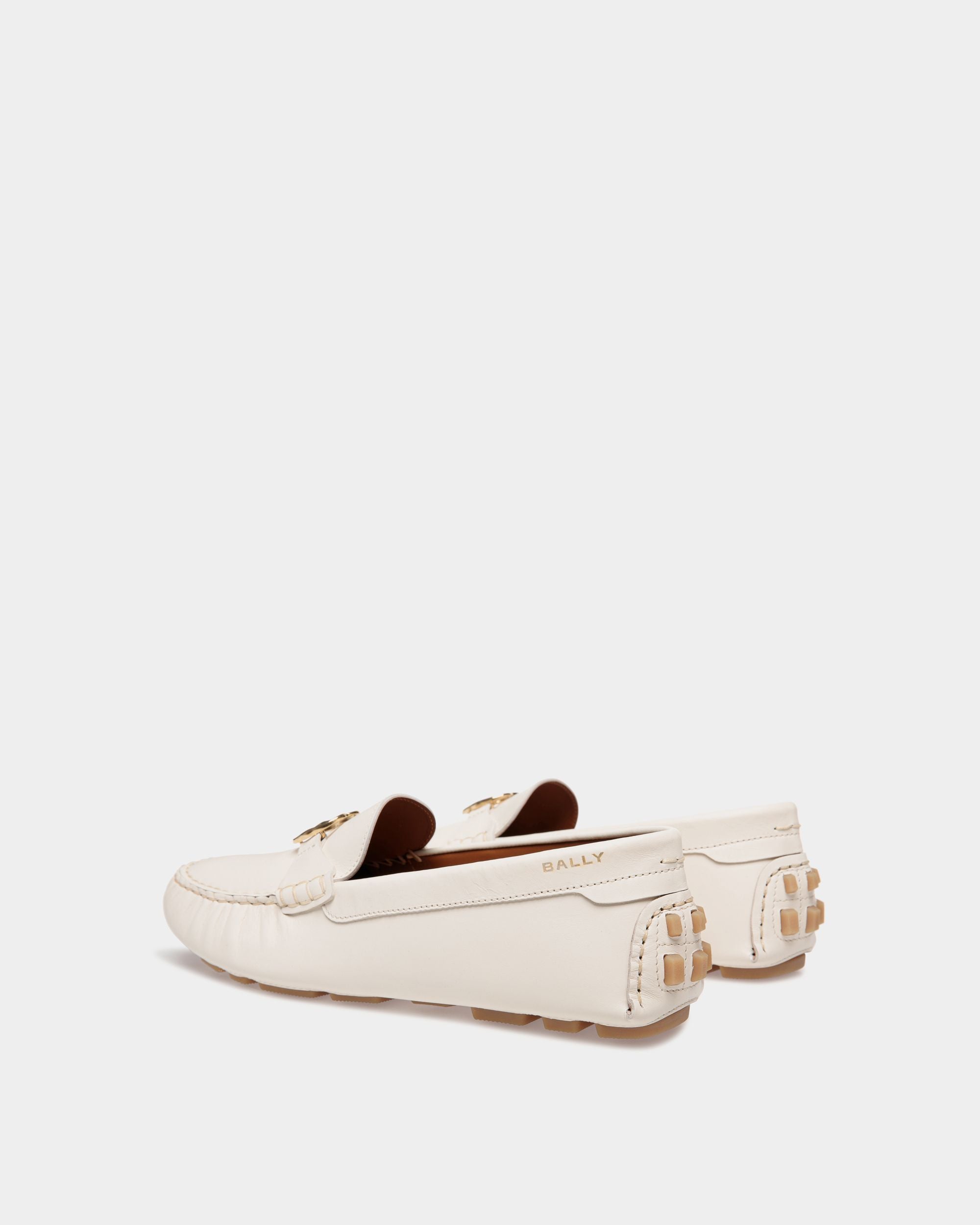 Kerbs Driver-Schuh Aus Leder In Weiß - Damen - Bally - 03