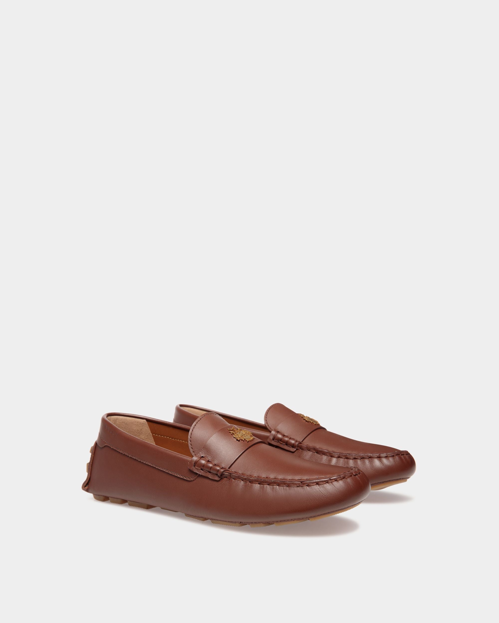 Kerbs Driver-Schuh Aus Leder In Braun - Damen - Bally - 02