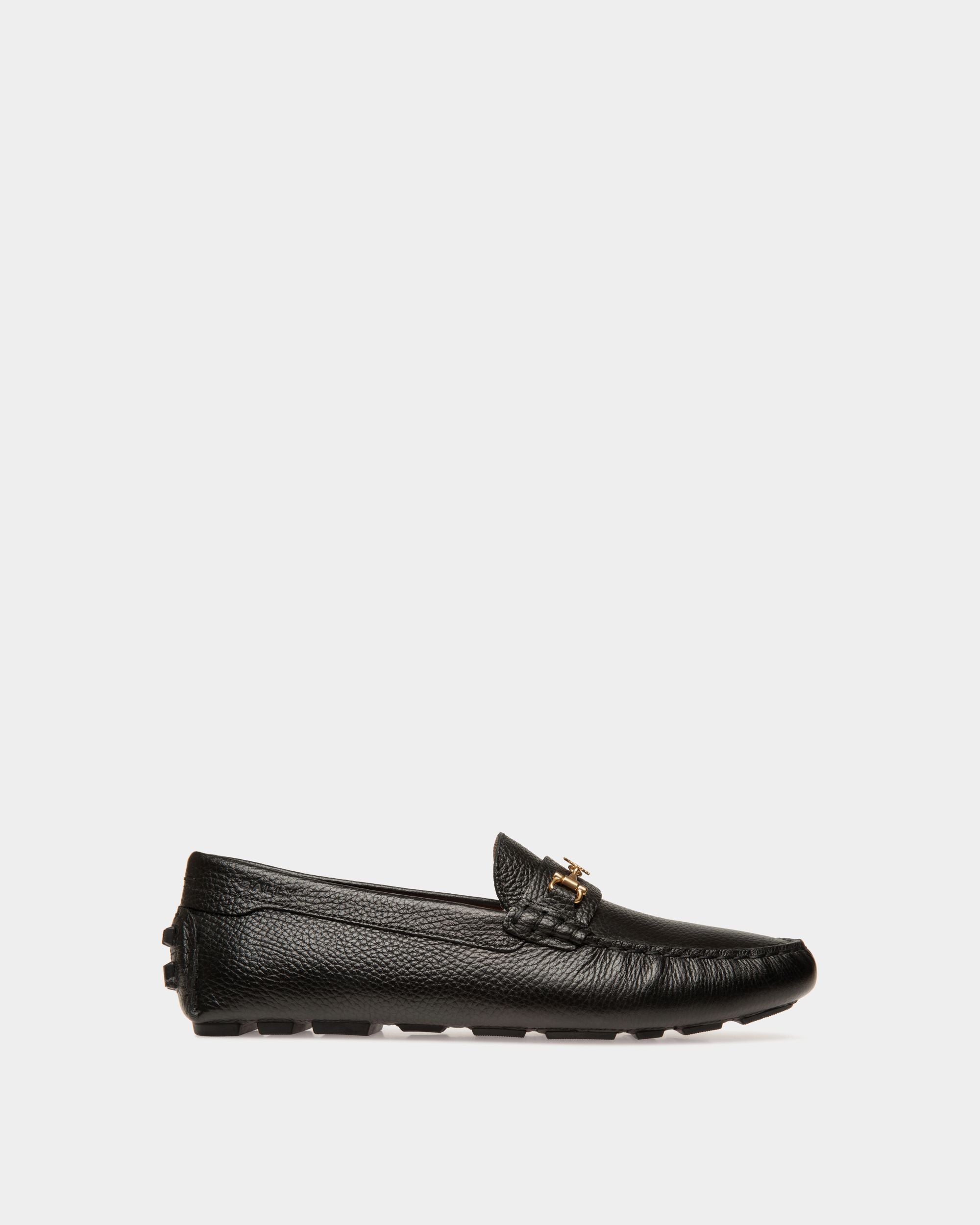 Kerbs Driver-Schuh Aus Genarbtem Leder In Schwarz - Damen - Bally - 01