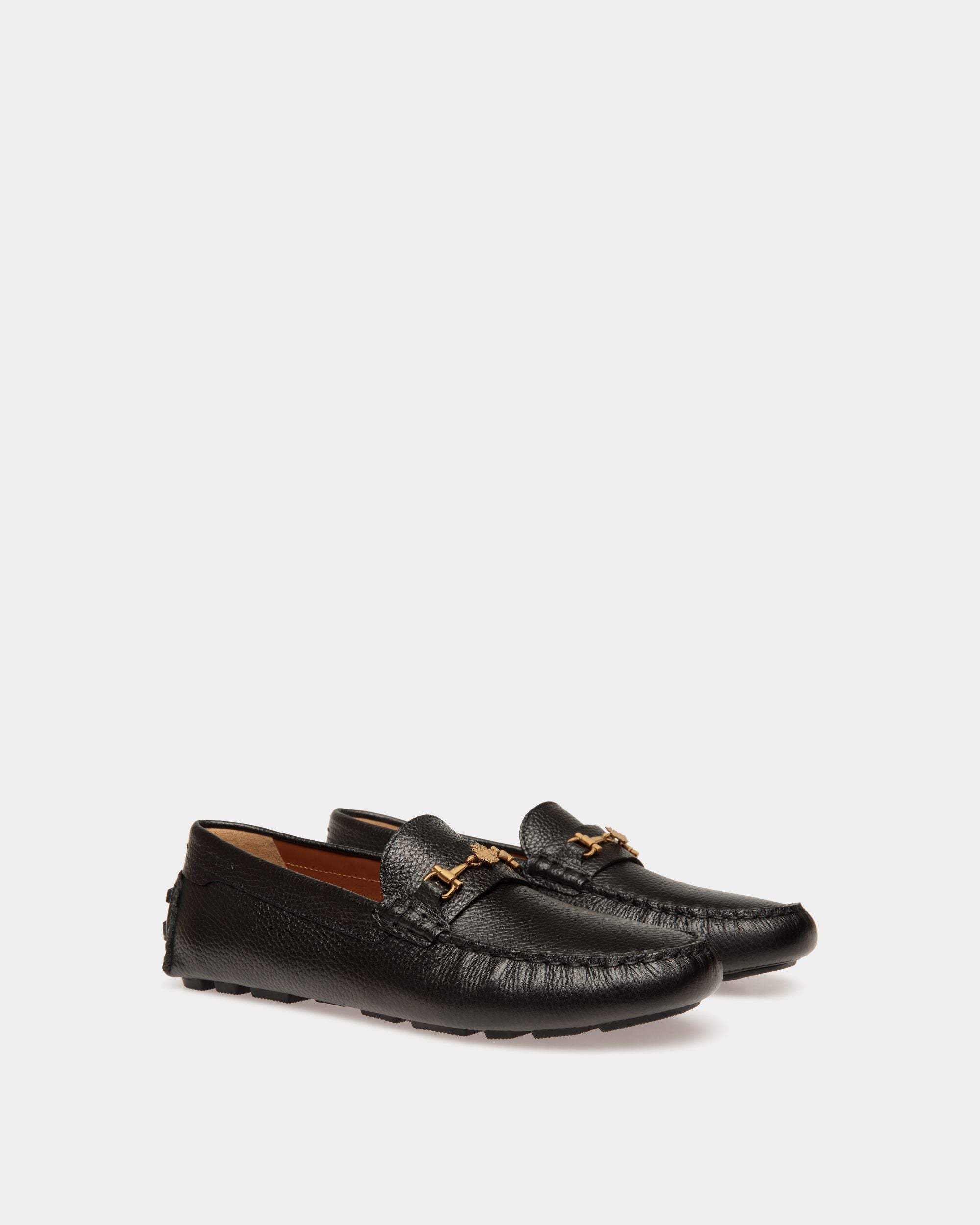 Kerbs Driver-Schuh Aus Genarbtem Leder In Schwarz - Damen - Bally - 03