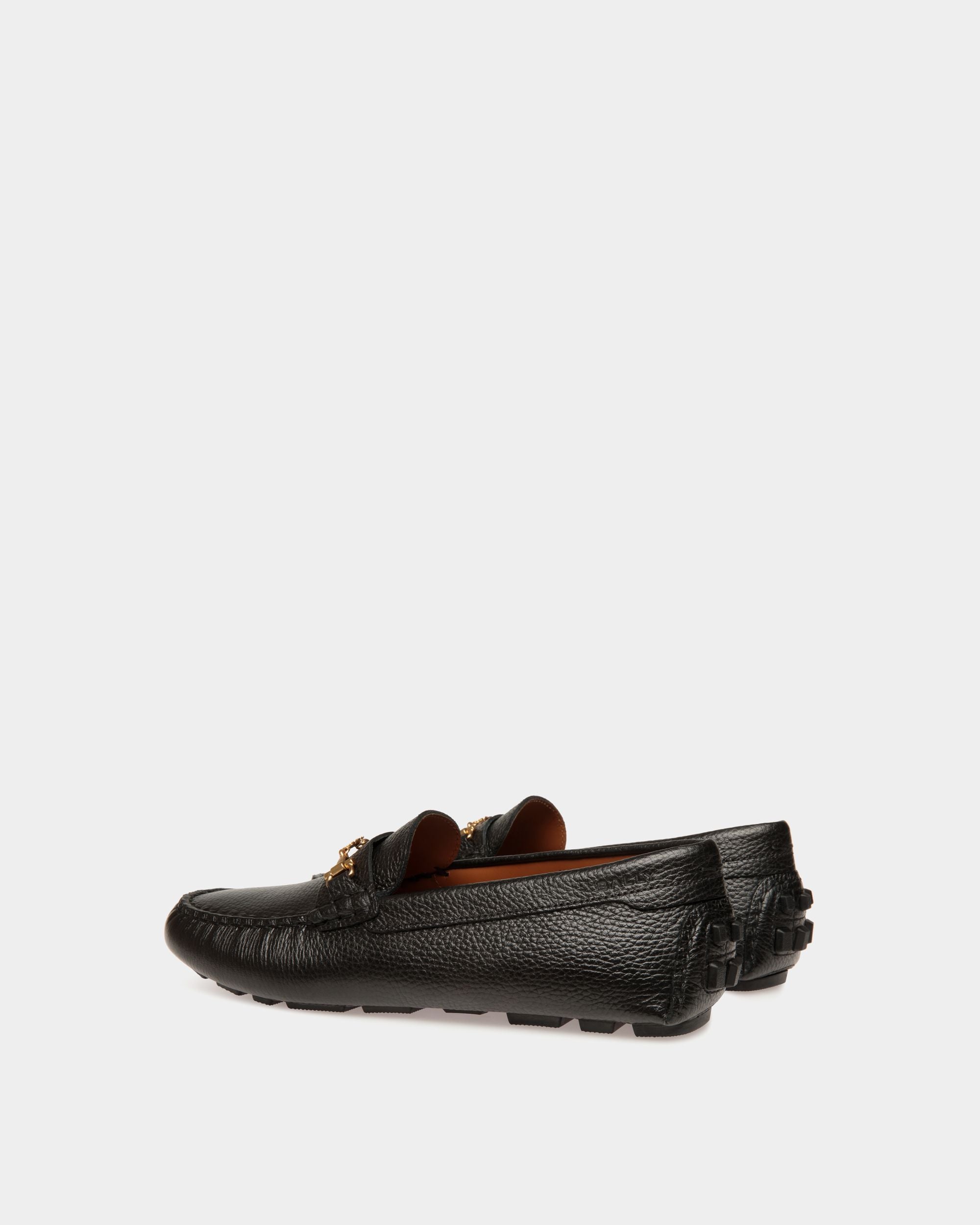 Kerbs Driver-Schuh Aus Genarbtem Leder In Schwarz - Damen - Bally - 04