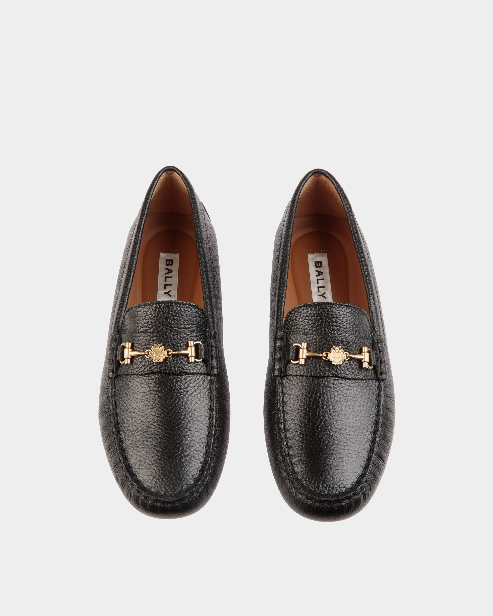 Kerbs Driver-Schuh Aus Genarbtem Leder In Schwarz - Damen - Bally - 05