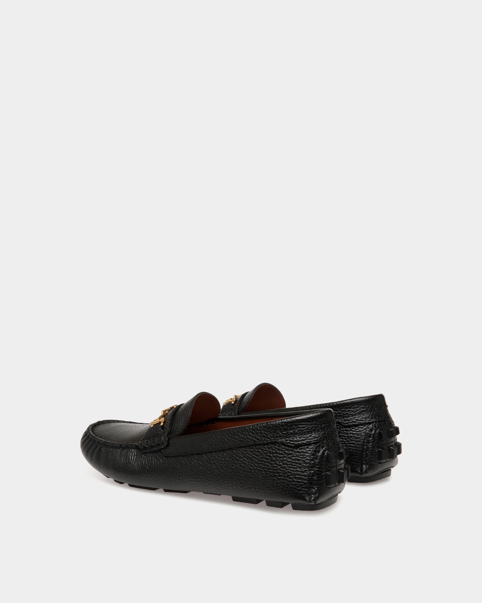 Kerbs Driver-Schuh Aus Genarbtem Leder In Schwarz - Damen - Bally - 03