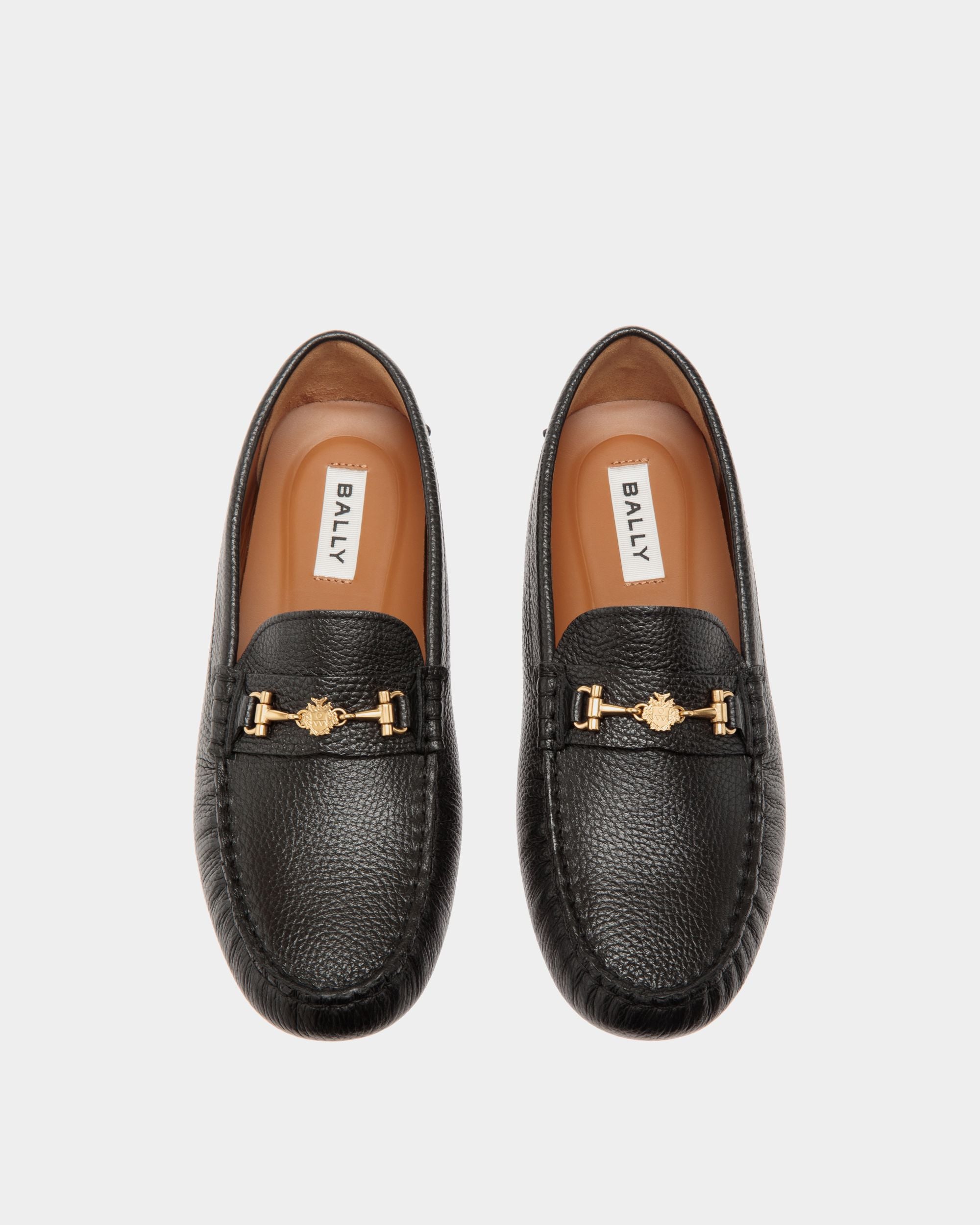 Kerbs Driver-Schuh Aus Genarbtem Leder In Schwarz - Damen - Bally - 04