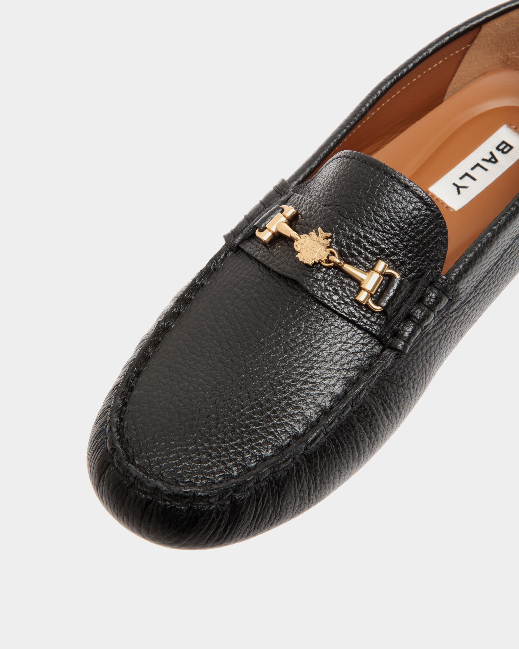 Kerbs Driver-Schuh Aus Genarbtem Leder In Schwarz - Damen - Bally - 05