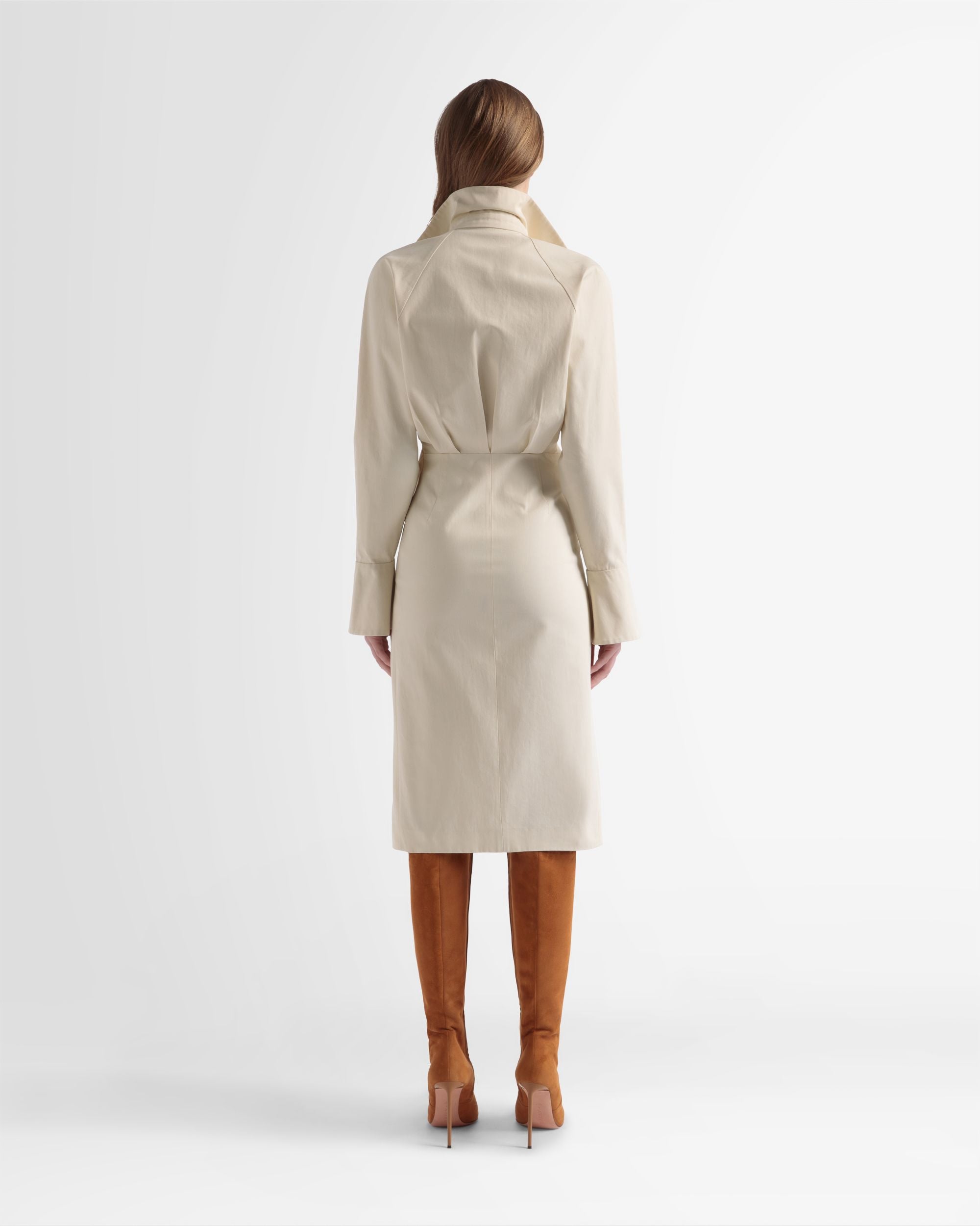 Baumwoll-Hemdblusenkleid In Creme - Damen - Bally - 05