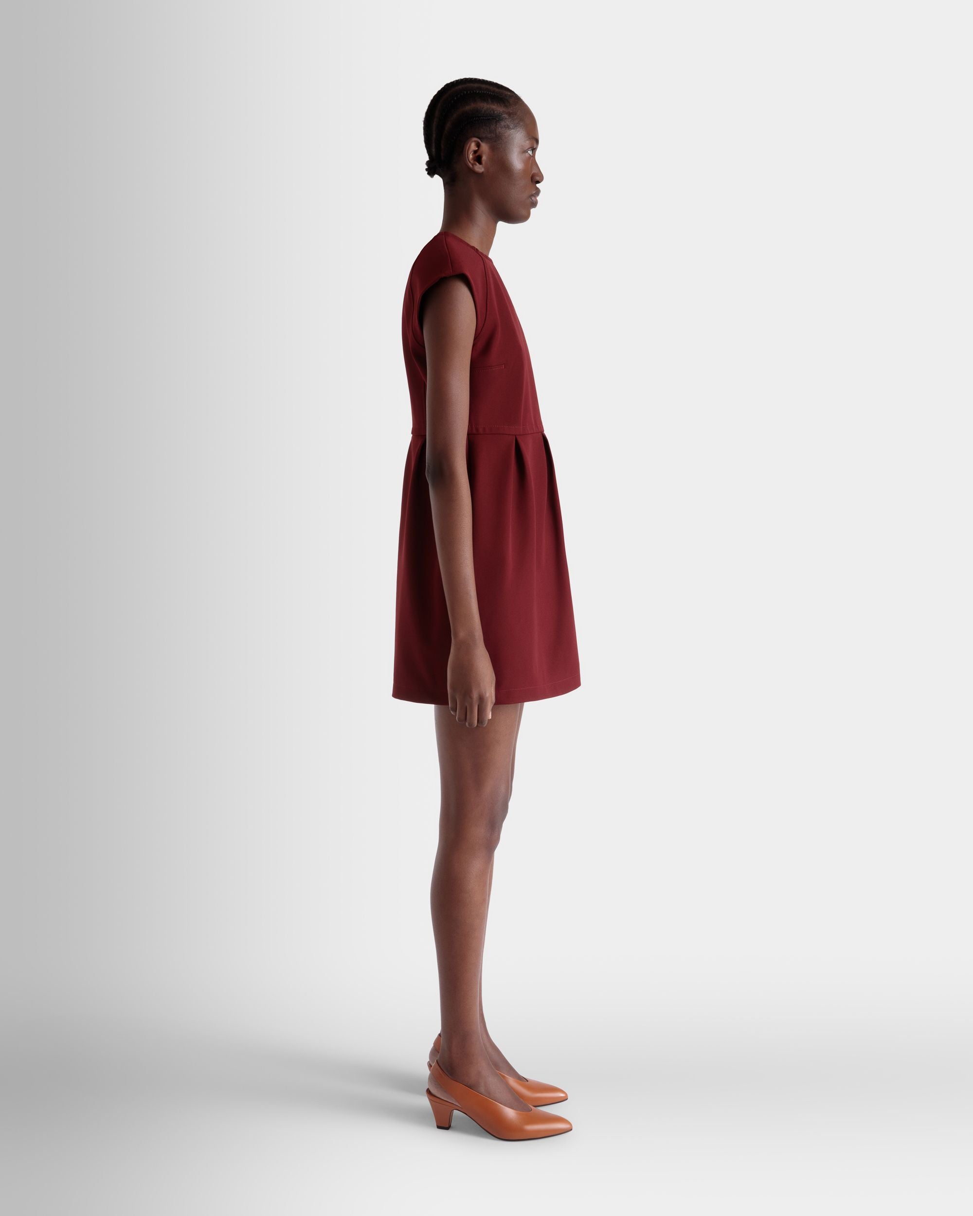 Minikleid Aus Nylon-Gabardine In Heritage Red - Damen - Bally - 05