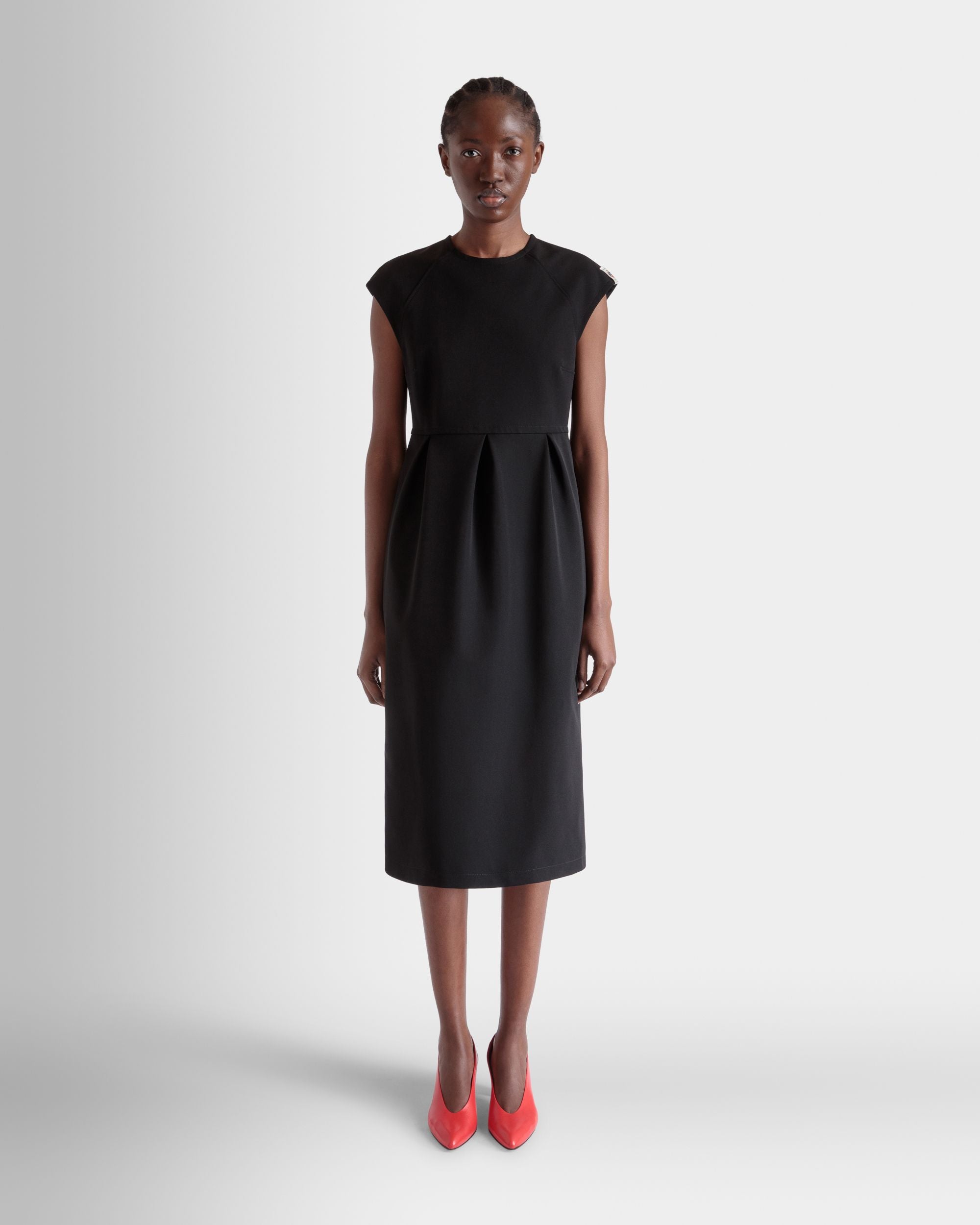 Midikleid Aus Nylon-Gabardine In Schwarz - Damen - Bally - 01