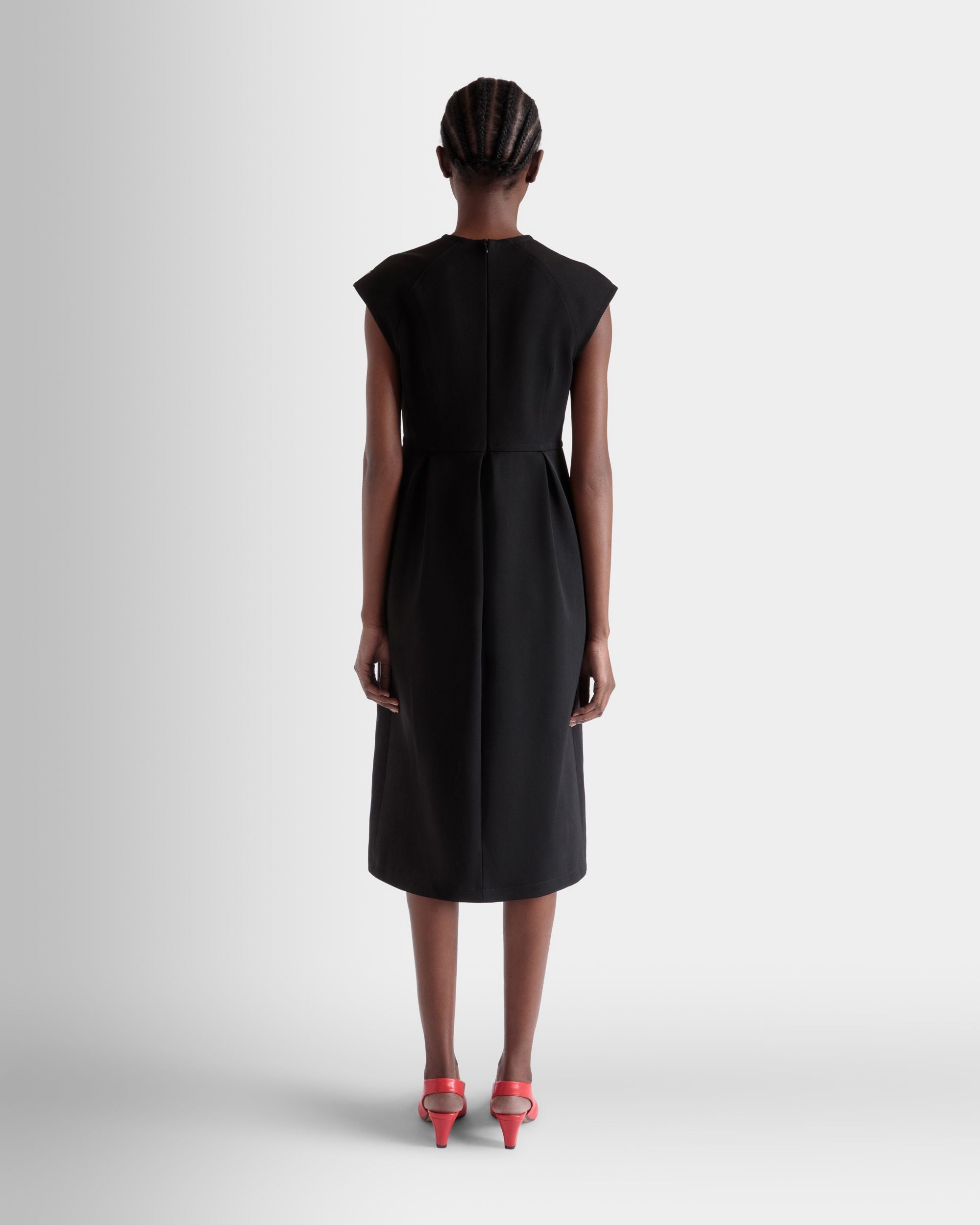 Midikleid Aus Nylon-Gabardine In Schwarz - Damen - Bally - 04