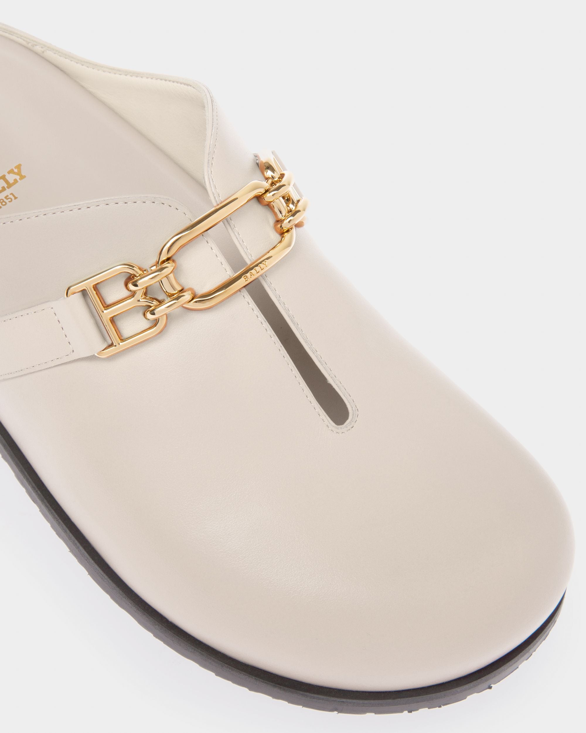 Francine Slipper Aus Elfenbeinfarbenem Leder - Damen - Bally - 06