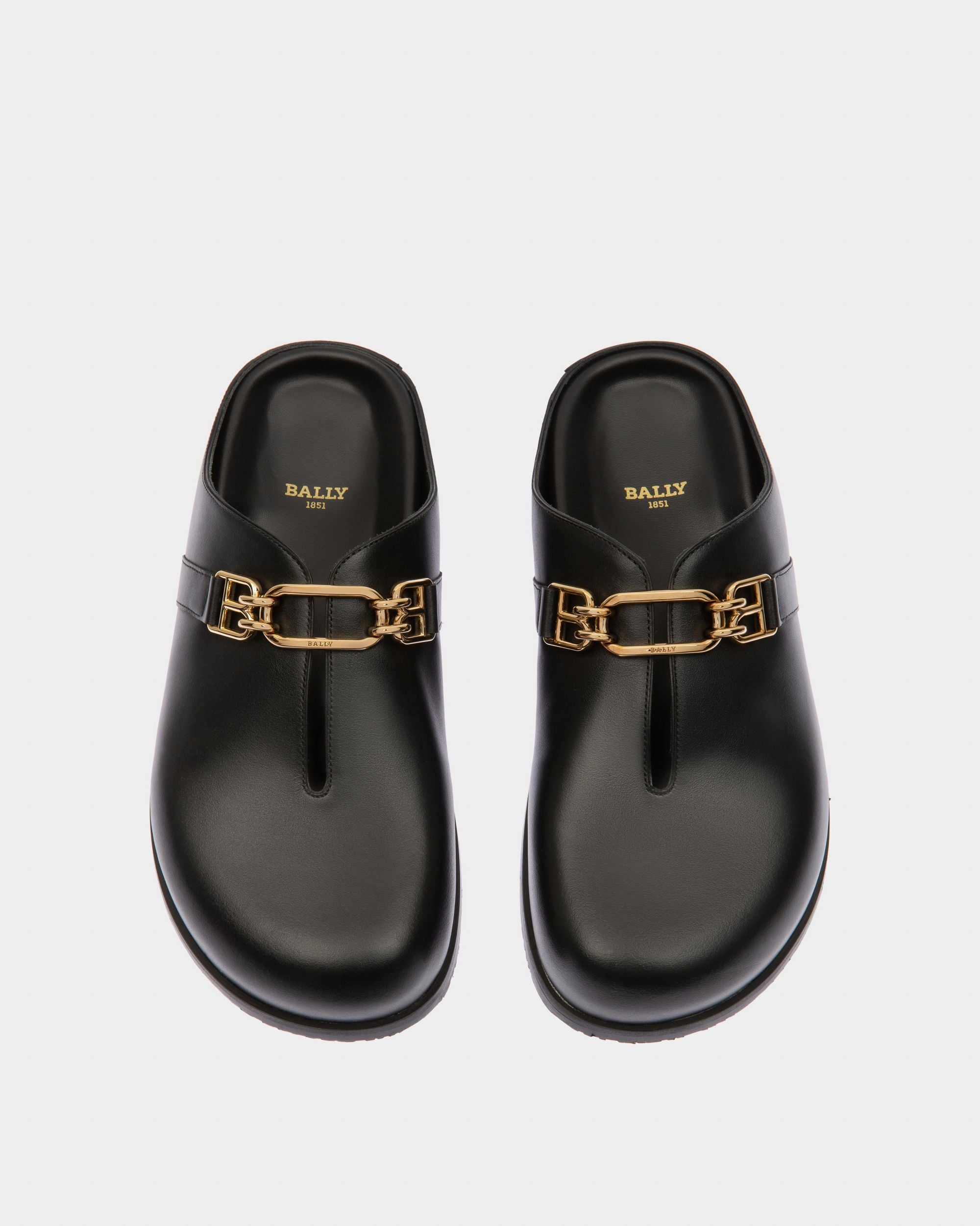 Francine Slipper Aus Schwarzem Leder - Damen - Bally - 02