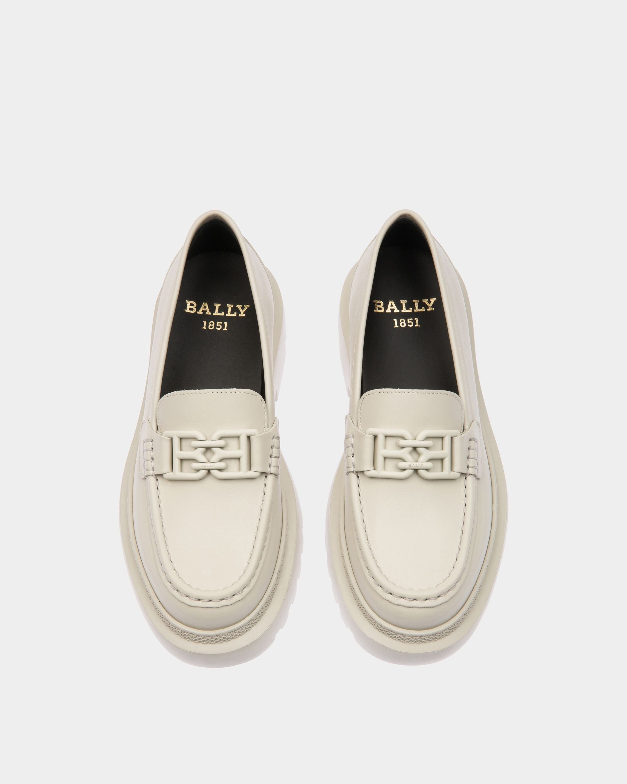Gioia Flat Mokassins Aus Altweissem Leder - Damen - Bally - 02