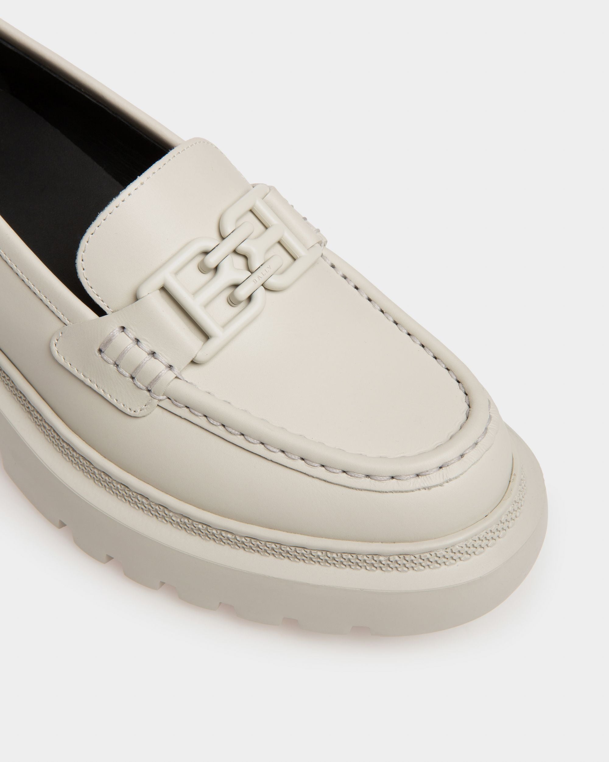Gioia Flat Mokassins Aus Altweissem Leder - Damen - Bally - 06