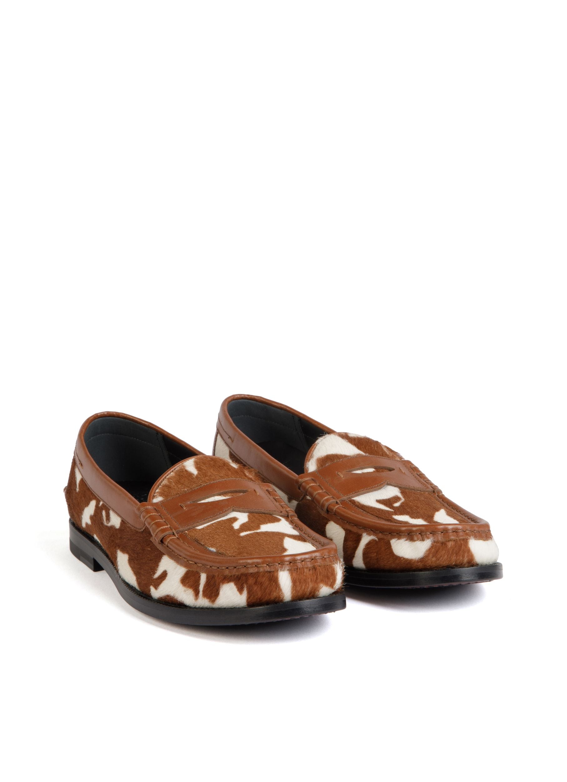 Coelo Mokassin Aus Braunem Und Weißem Leder - Damen - Bally - 01