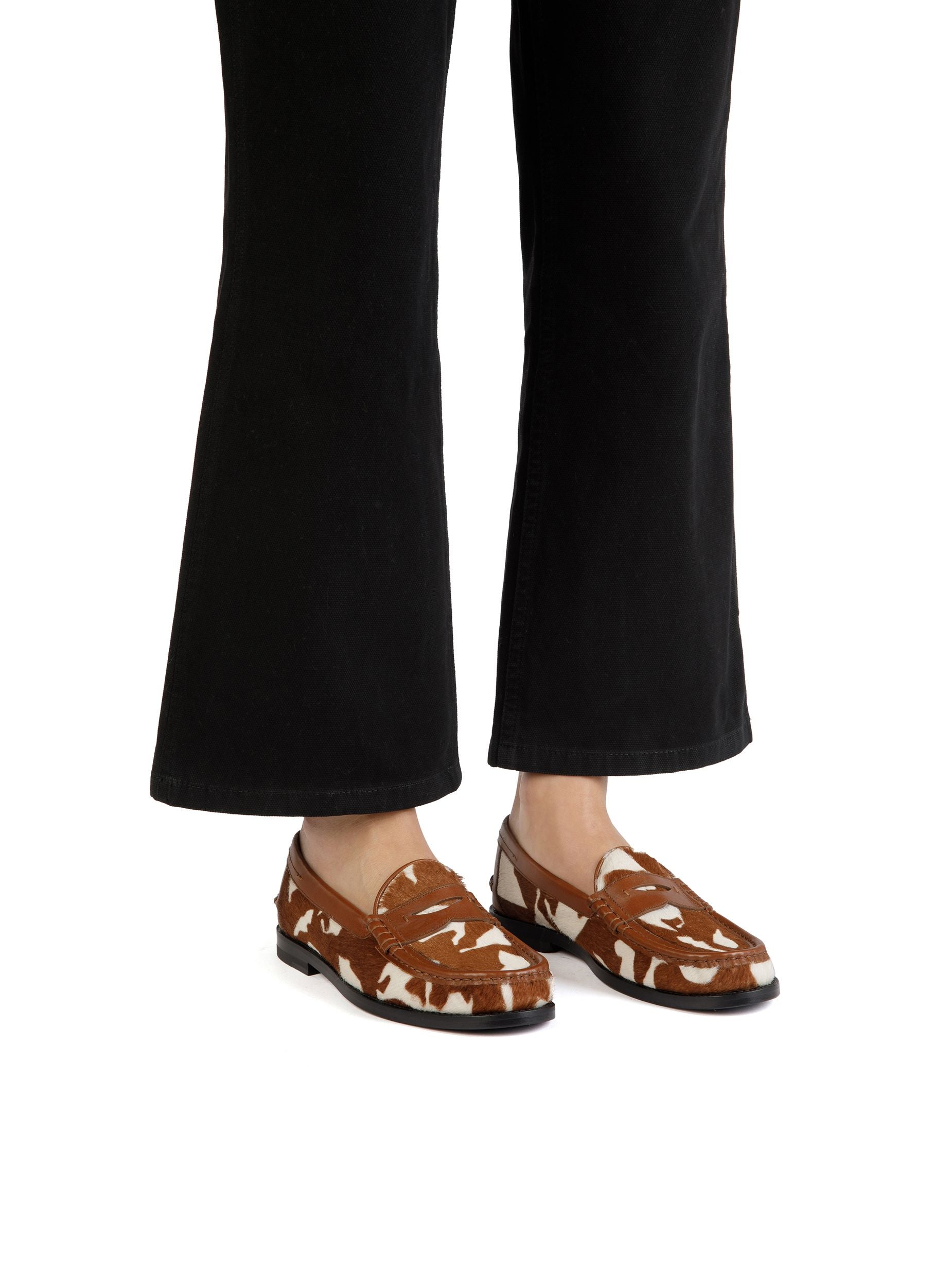 Coelo Mokassin Aus Braunem Und Weißem Leder - Damen - Bally - 03